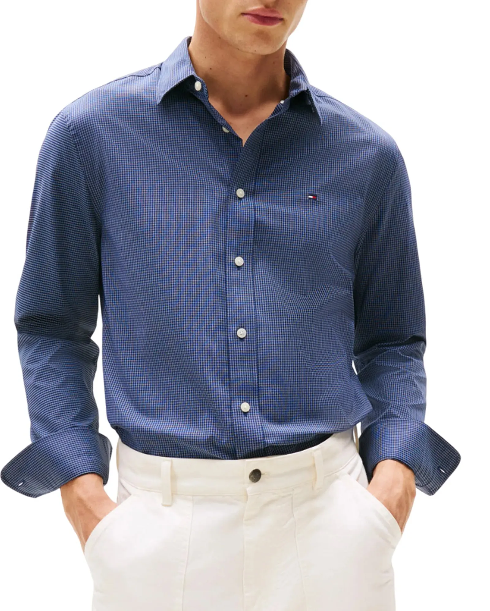 Tommy Hilfiger Camicia Performance Check Blu Mw0Mw39419 155264