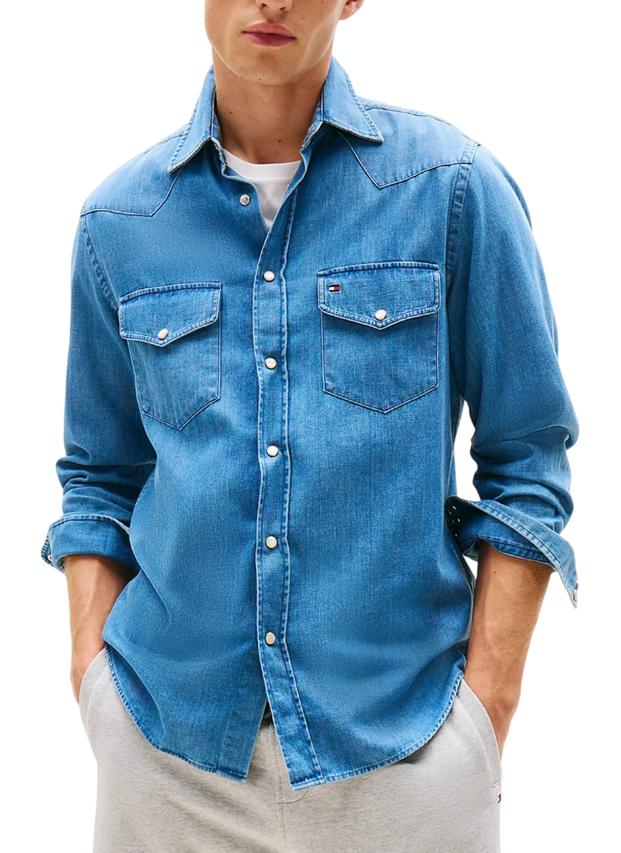 Tommy Hilfiger B'Western Shirt' Light Denim Mw0Mw39429 155568