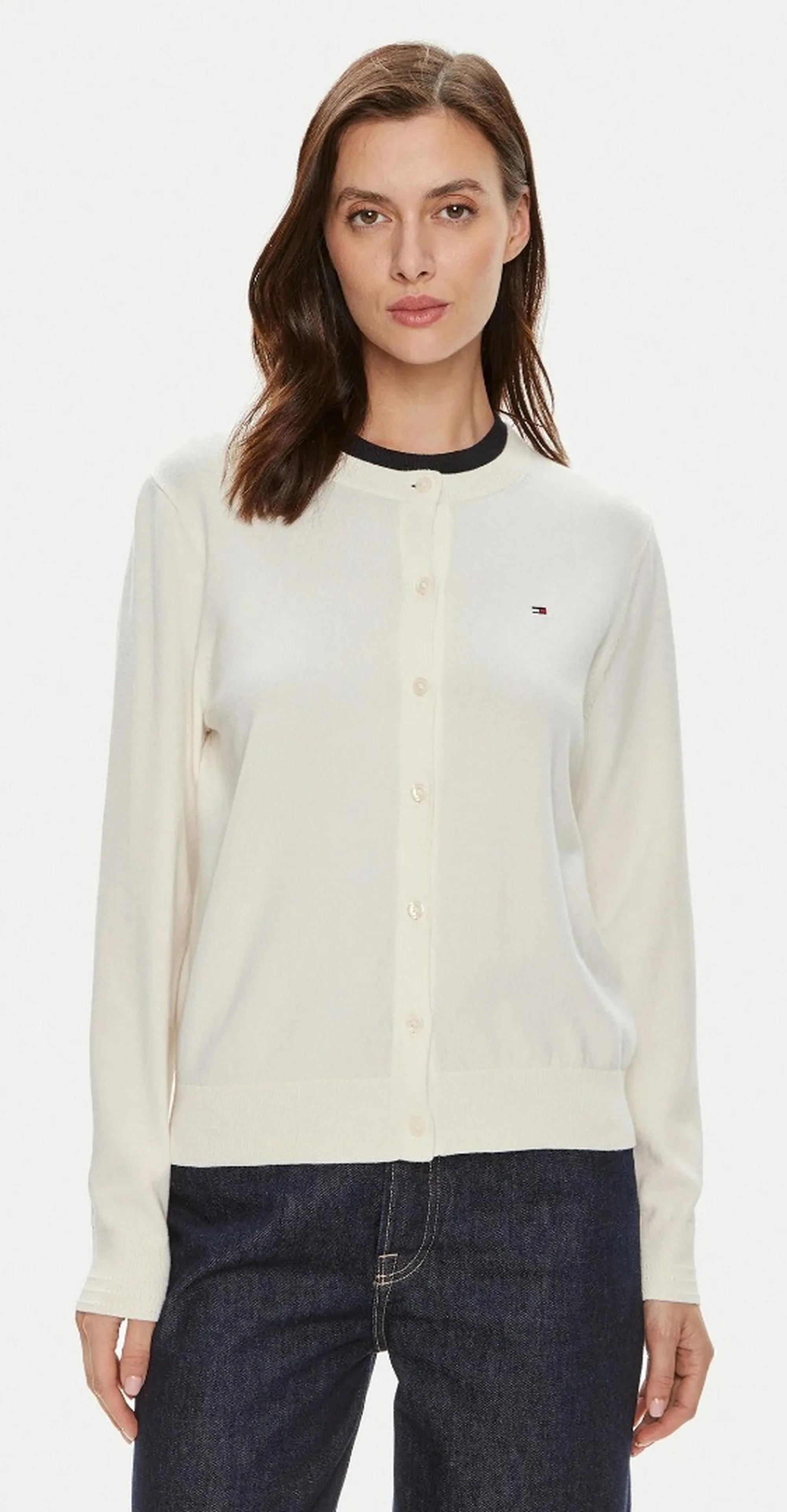 Tommy Hilfiger B'Cardigan ' Ivory Ww0Ww42370 184233