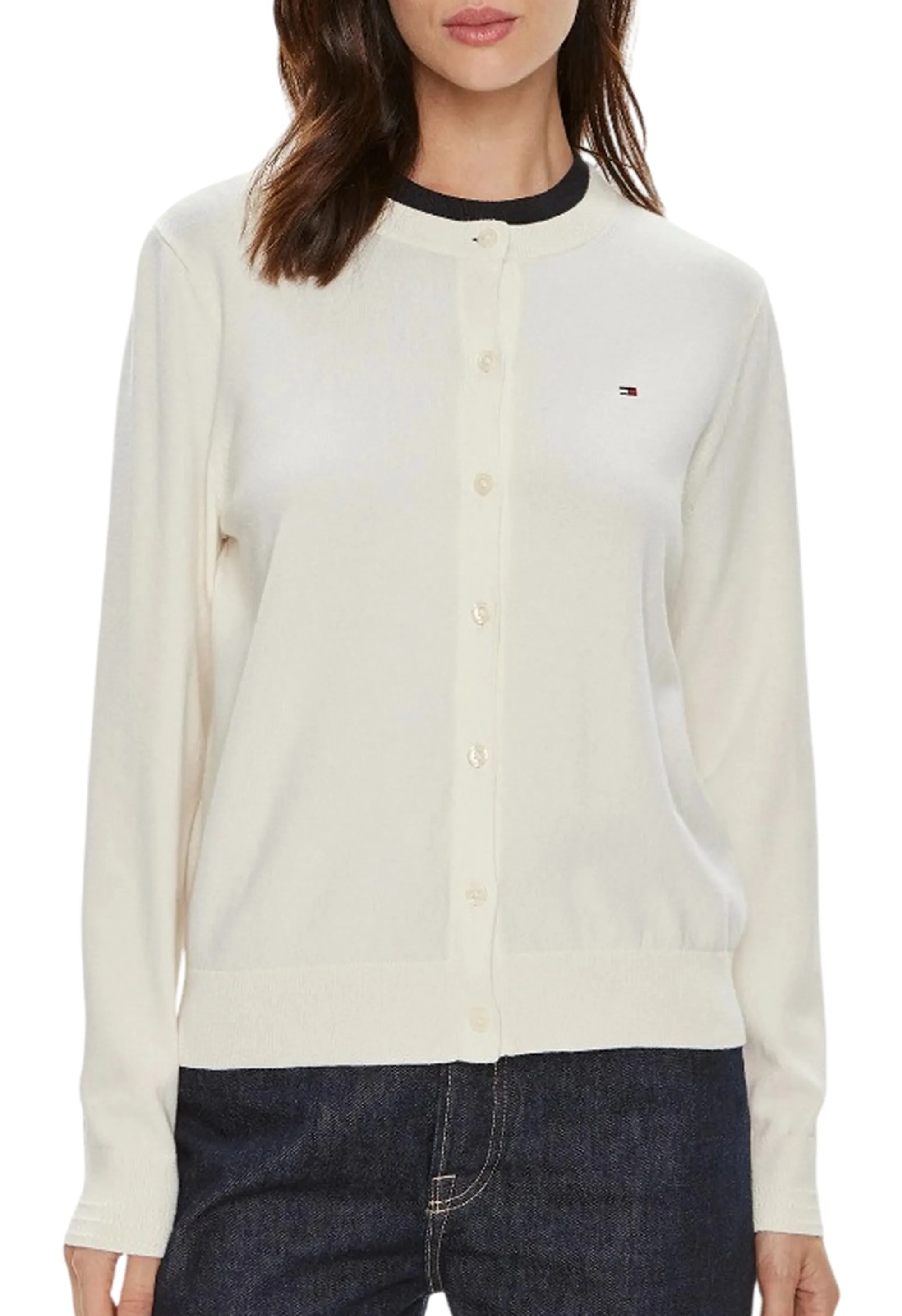 Tommy Hilfiger B'Cardigan ' Ivory Ww0Ww42370 185331