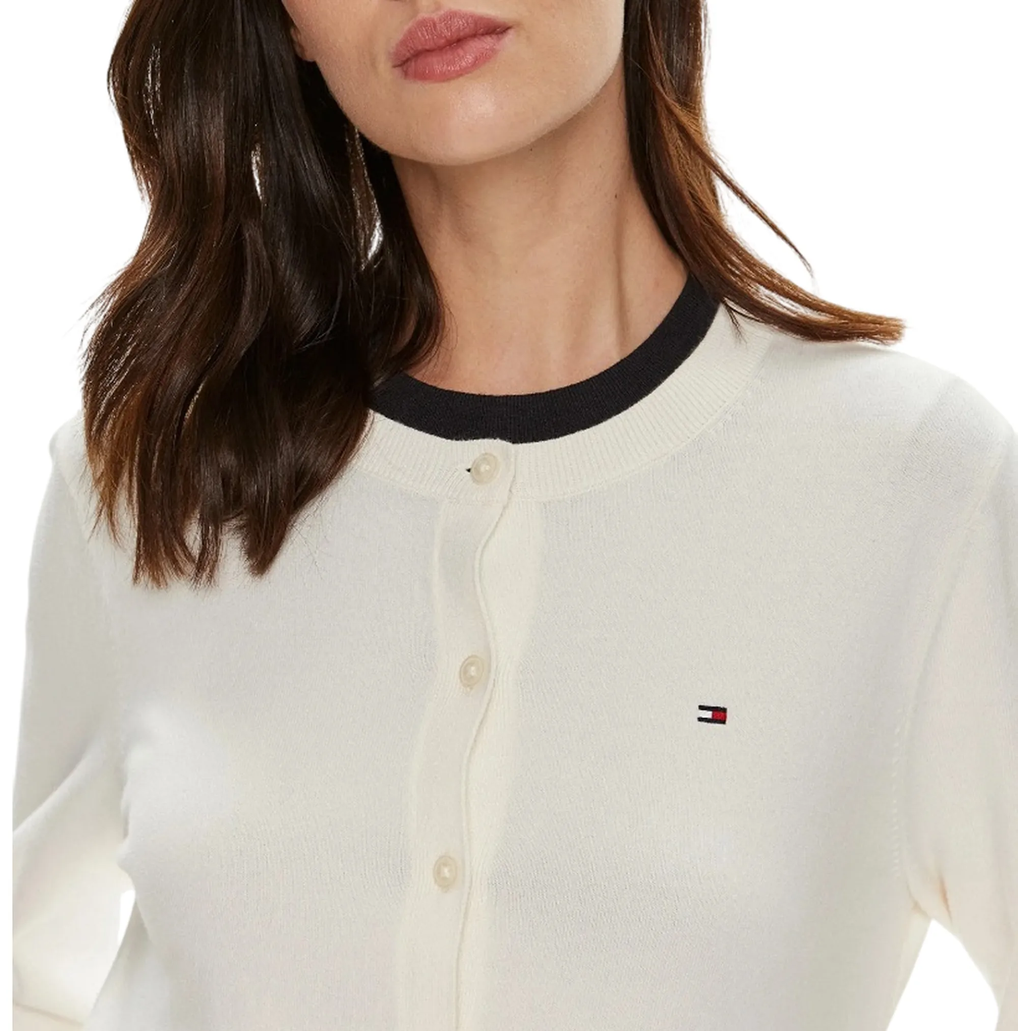 Tommy Hilfiger B'Cardigan ' Ivory Ww0Ww42370 185333
