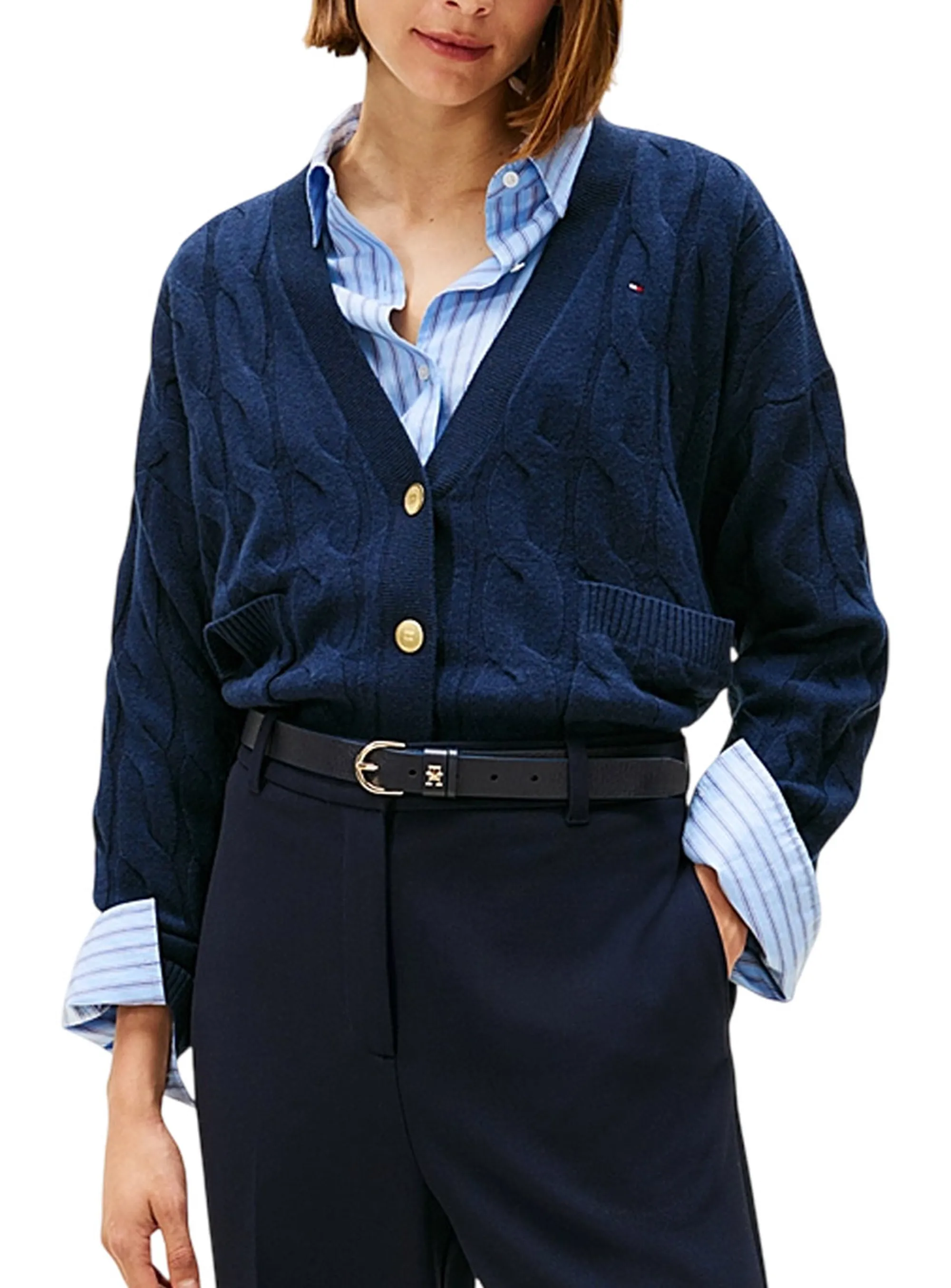 Tommy Hilfiger B'Cardigan ' Blu Ww0Ww43089 164788