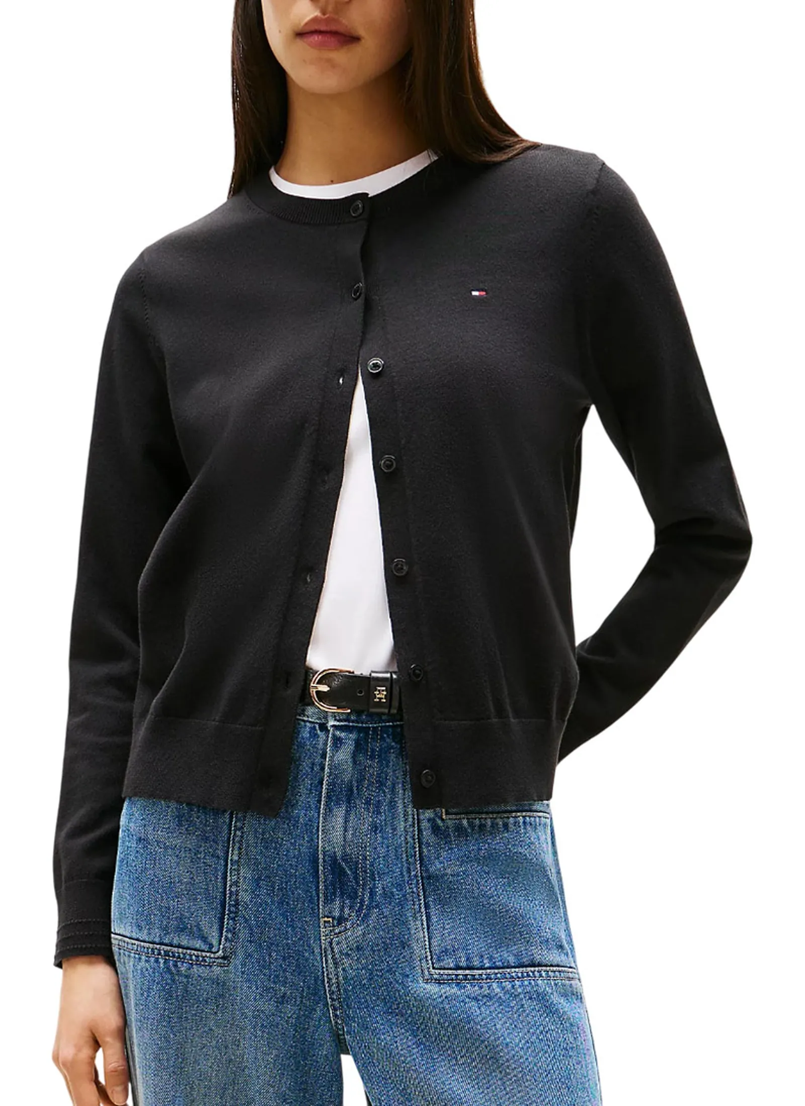 Tommy Hilfiger Cardigan Nero Ww0Ww42370 155686