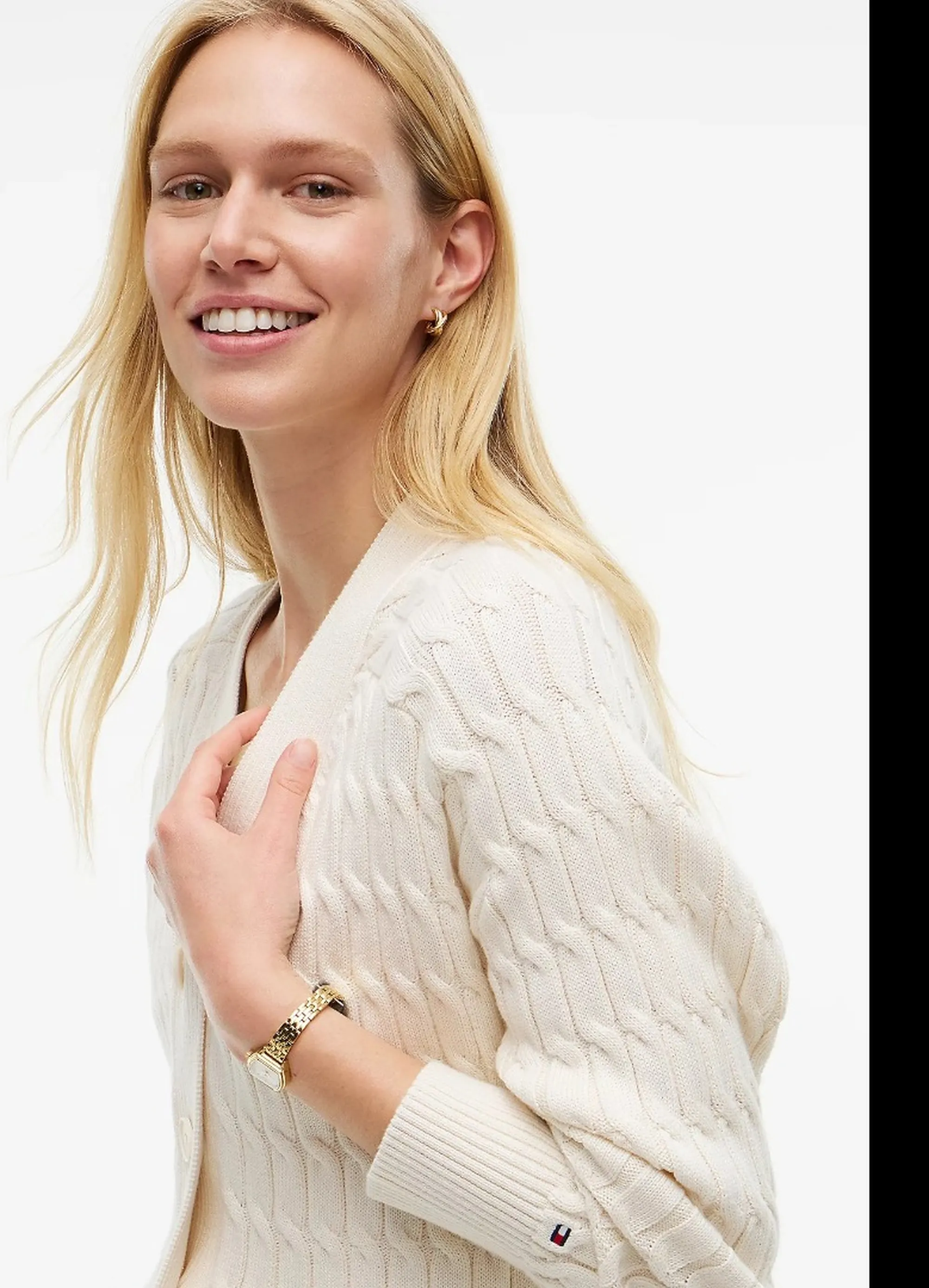 Tommy Hilfiger B'Cardigan Oversize In Maglia' Ivory Ww0Ww50078 184211