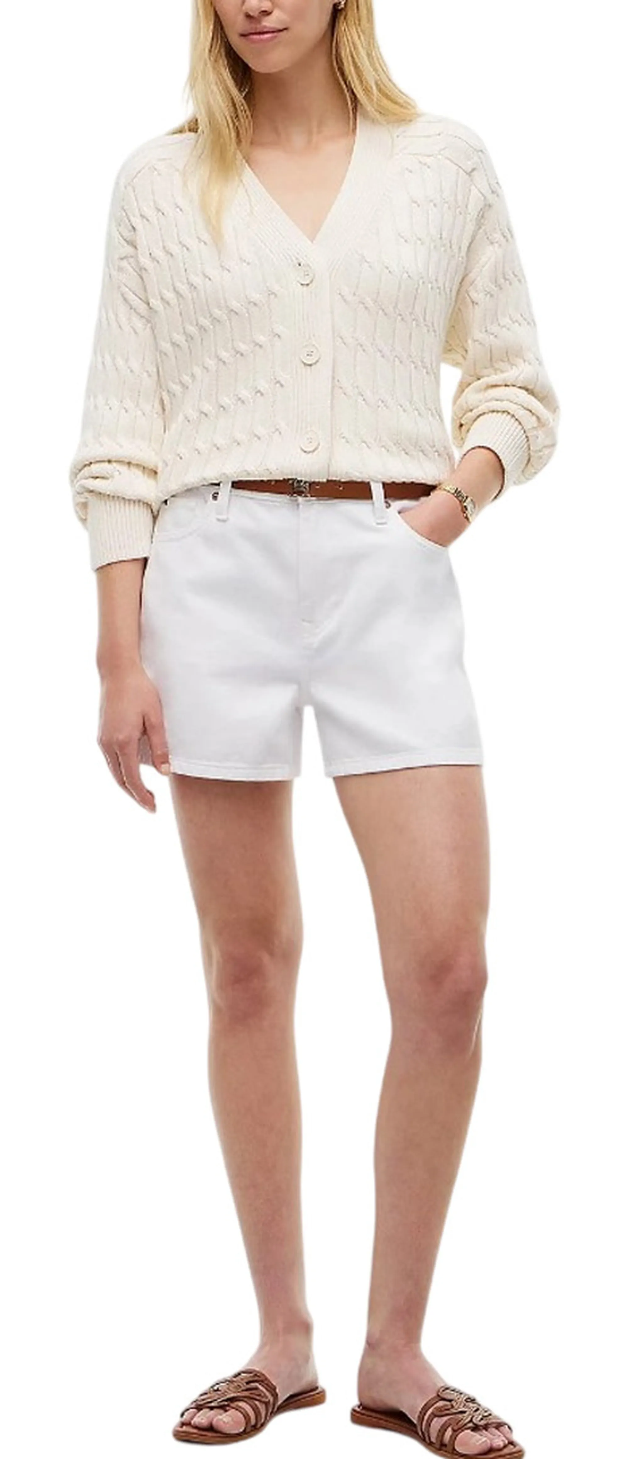 Tommy Hilfiger Cardigan Oversize In Maglia Avorio Ww0Ww50078 184915