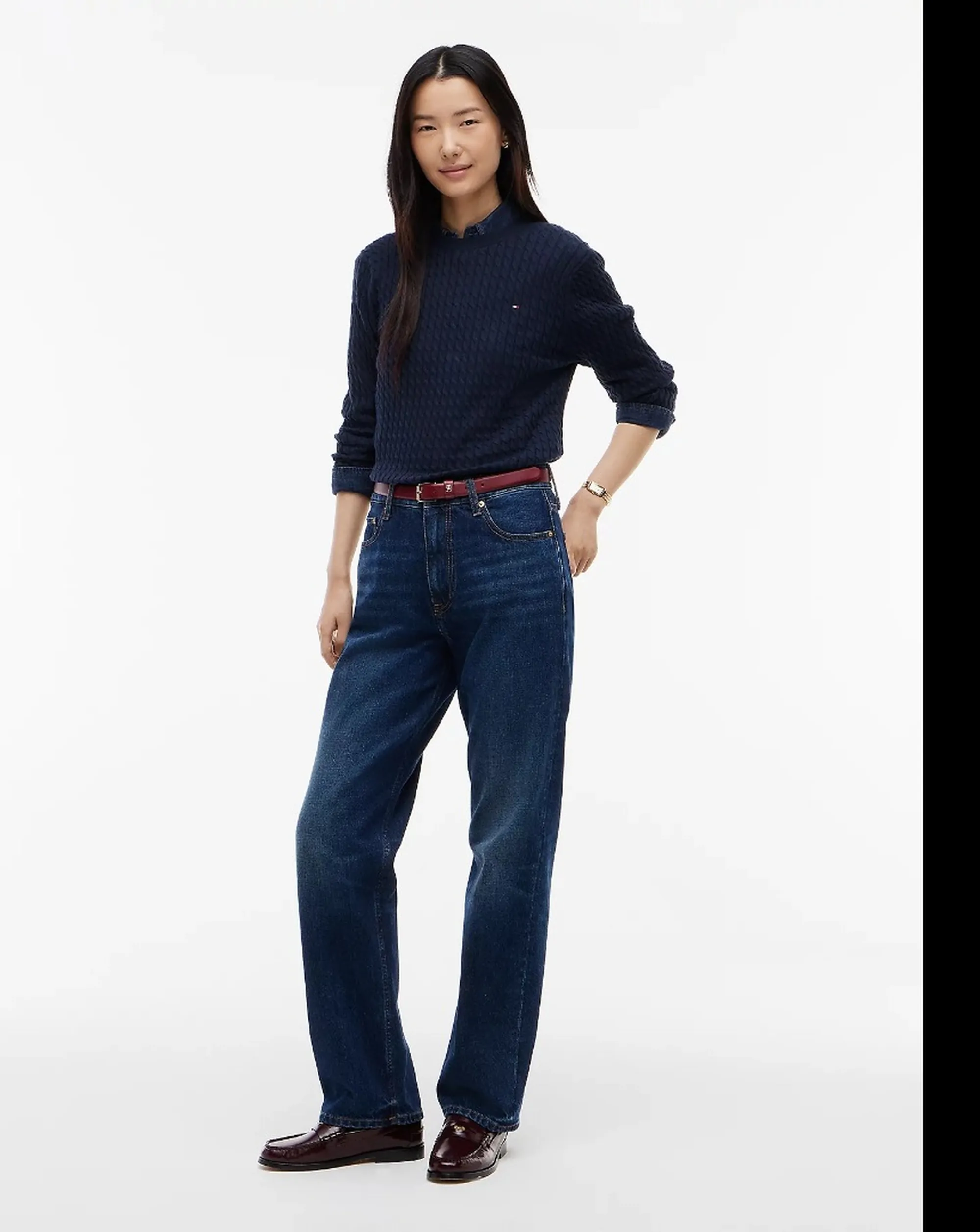 Tommy Hilfiger B'Cardigan Oversize In Maglia' Dark Blue Ww0Ww50078 184206
