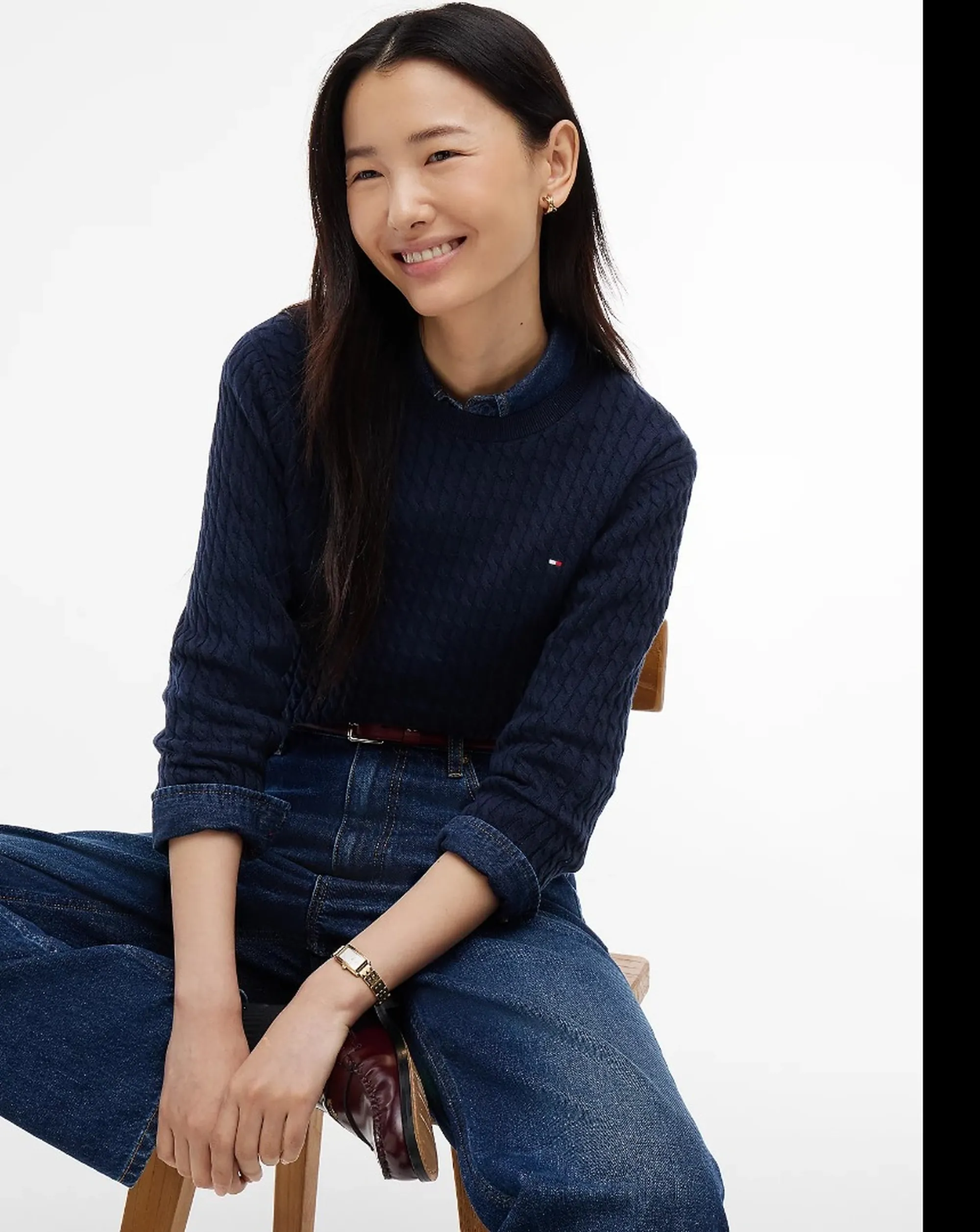 Tommy Hilfiger B'Cardigan Oversize In Maglia' Dark Blue Ww0Ww50078 184207