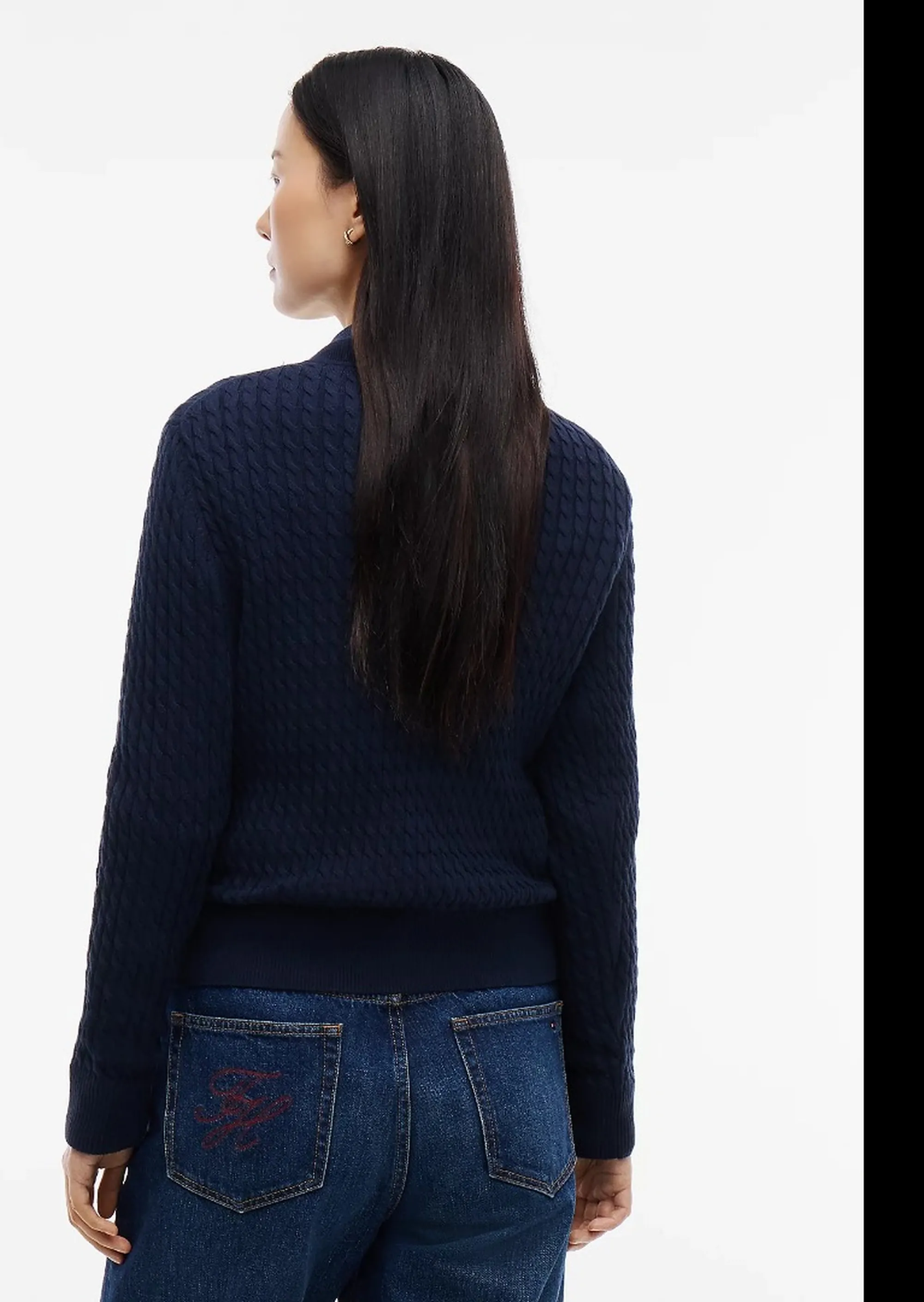 Tommy Hilfiger B'Cardigan Oversize In Maglia' Dark Blue Ww0Ww50078 184208