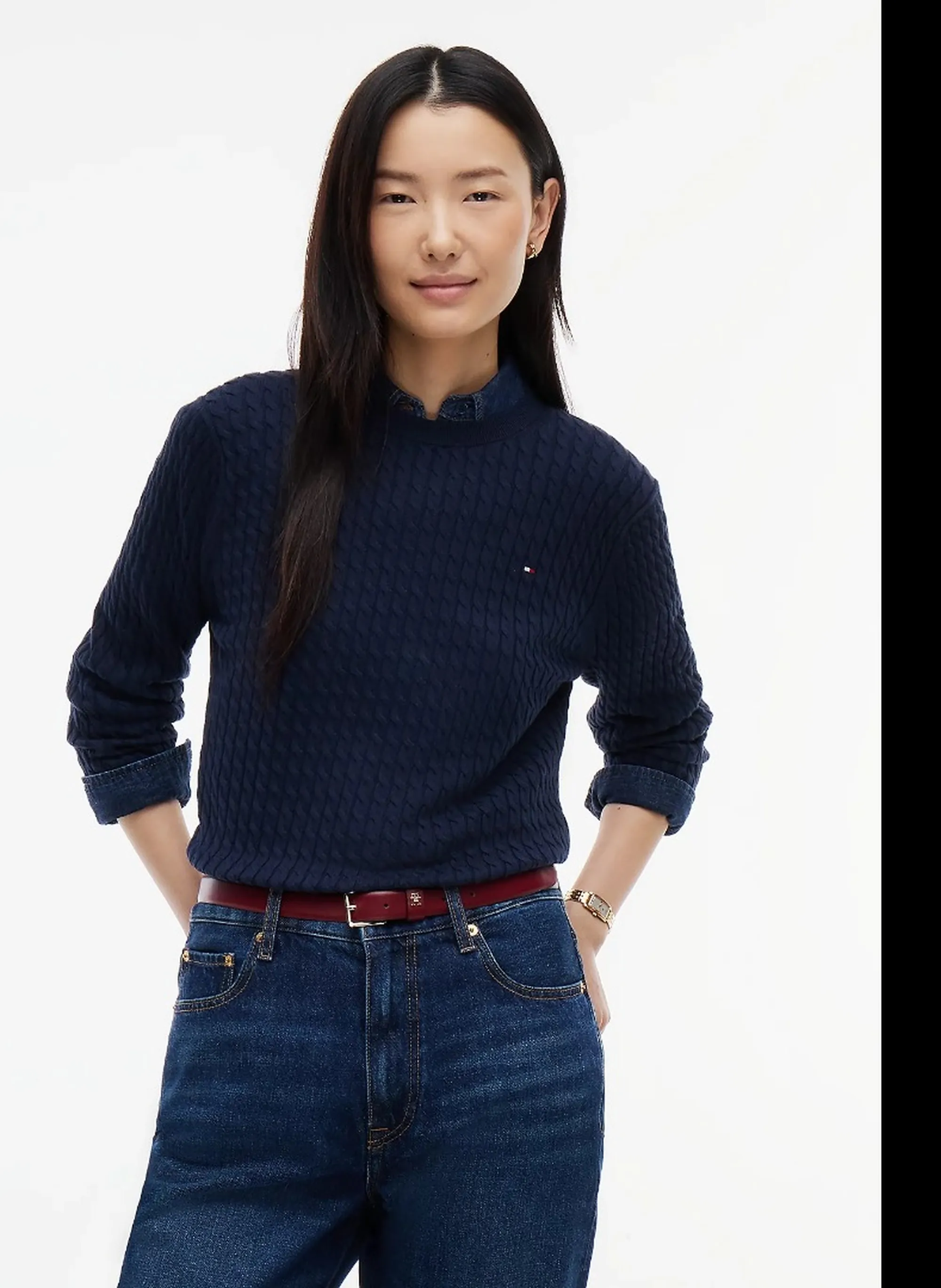 Tommy Hilfiger B'Cardigan Oversize In Maglia' Dark Blue Ww0Ww50078 184209