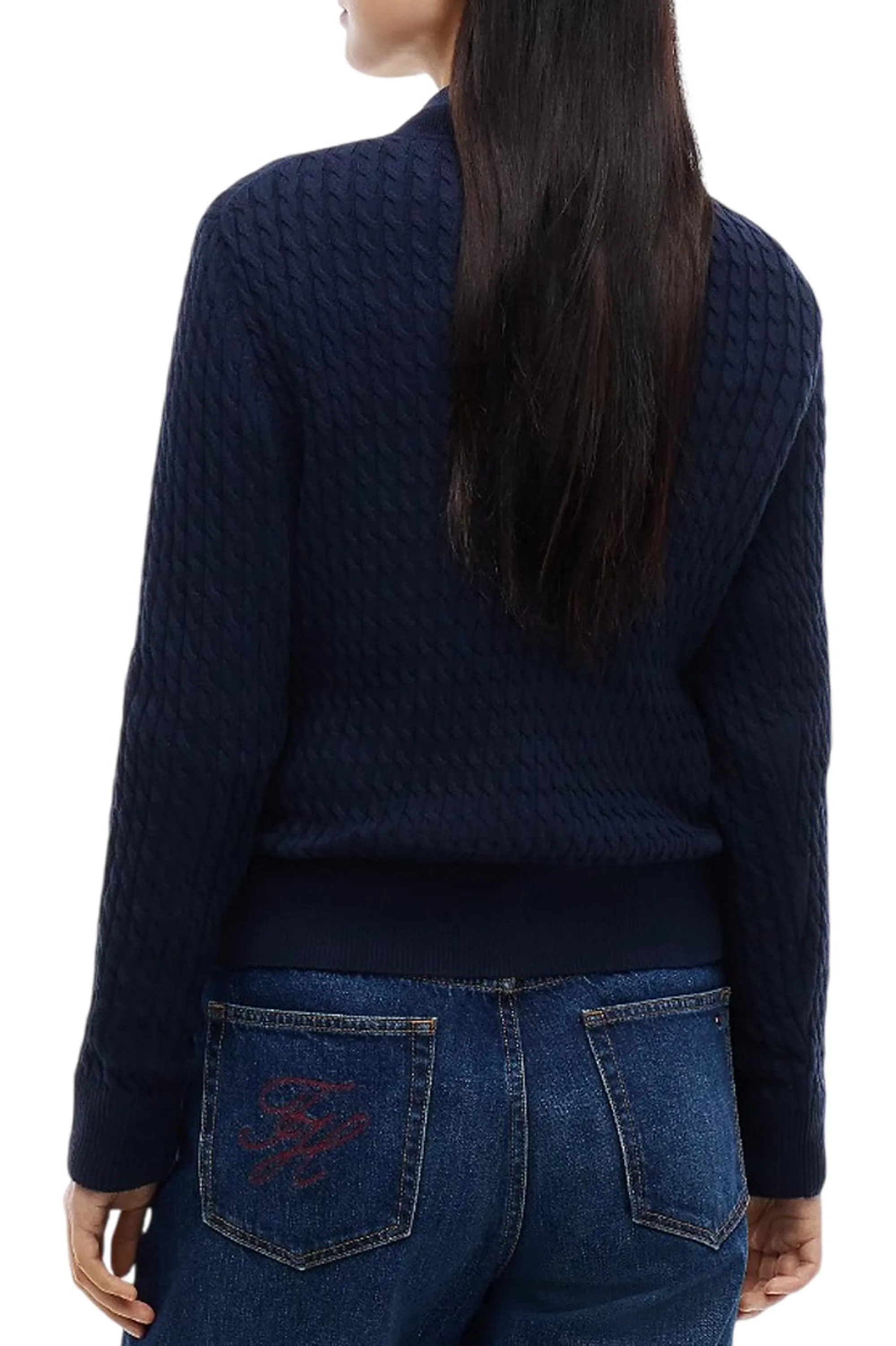 Tommy Hilfiger Cardigan Oversize In Maglia Blu Scuro Ww0Ww50078 184923