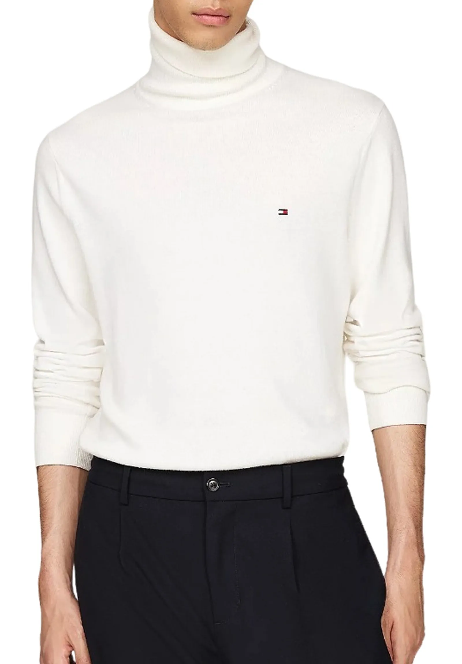 Tommy Hilfiger Dolcevita In Cashmere Avorio Mw0Mw28048 124746