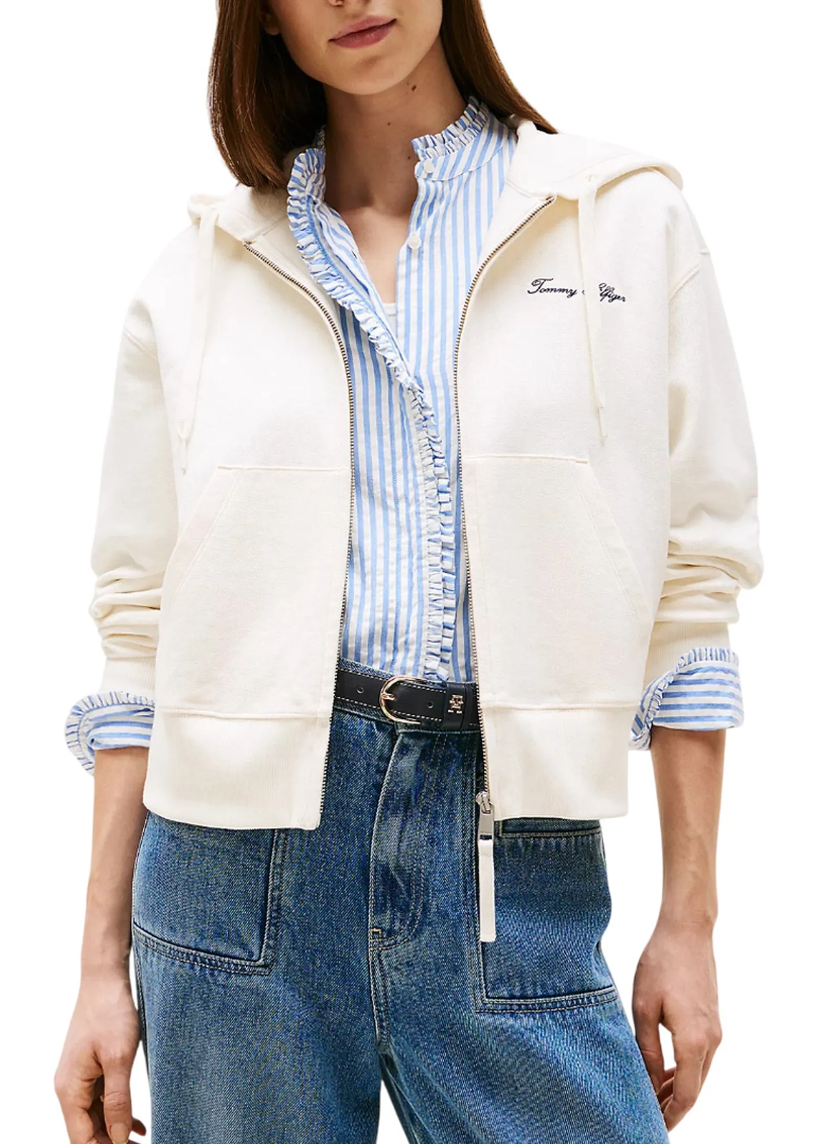 Tommy Hilfiger Felpa Avorio Ww0Ww45742 155414
