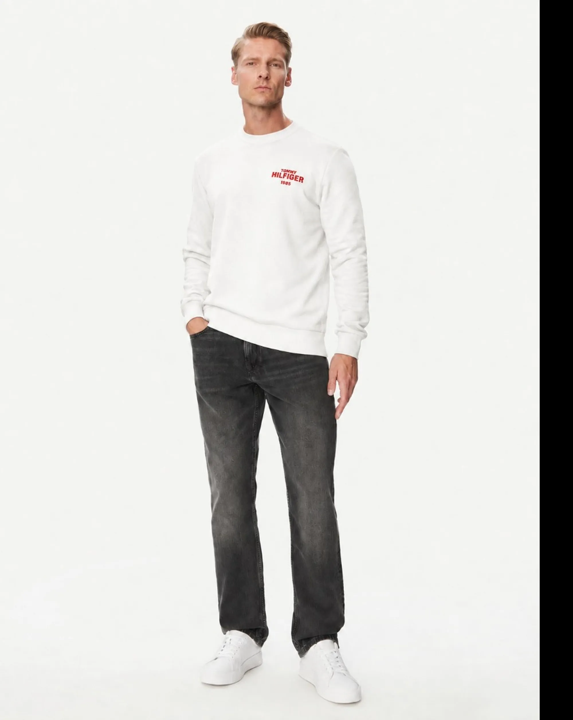 Tommy Hilfiger Felpa 1985 In Spugna Bianco Mw0Mw44938 191596