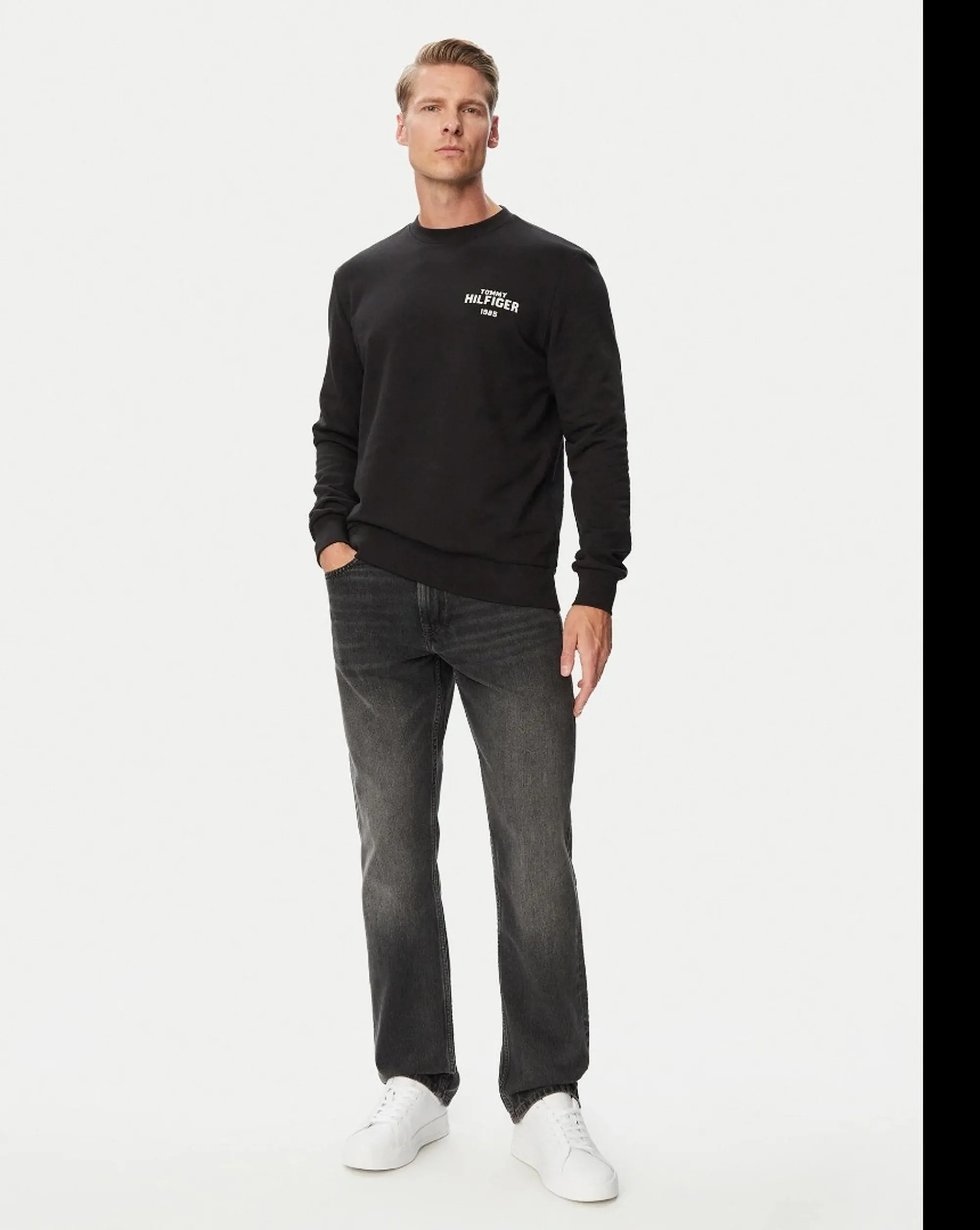 Tommy Hilfiger Felpa 1985 In Spugna Nero Mw0Mw44938 191575