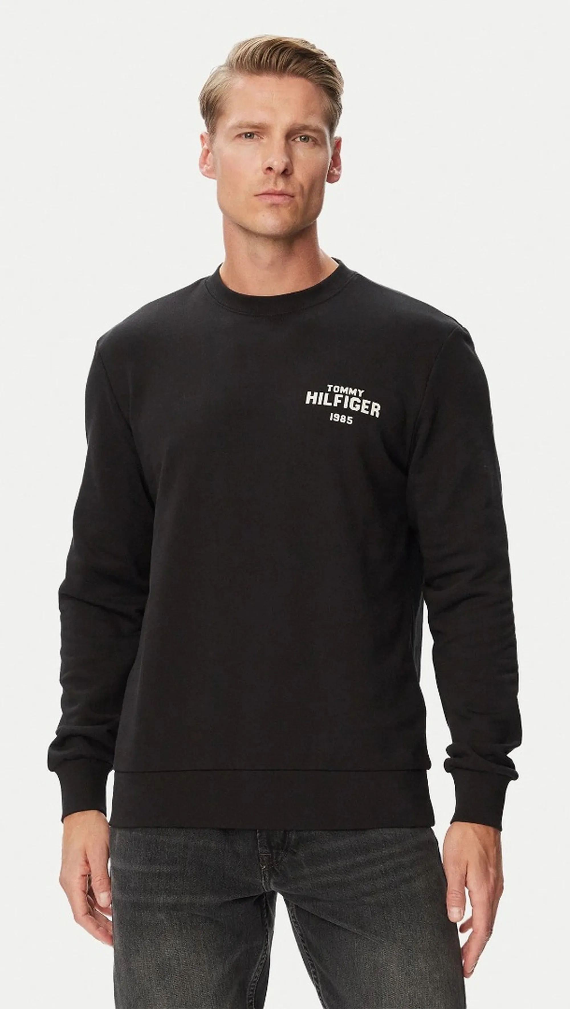Tommy Hilfiger Felpa 1985 In Spugna Nero Mw0Mw44938 191578
