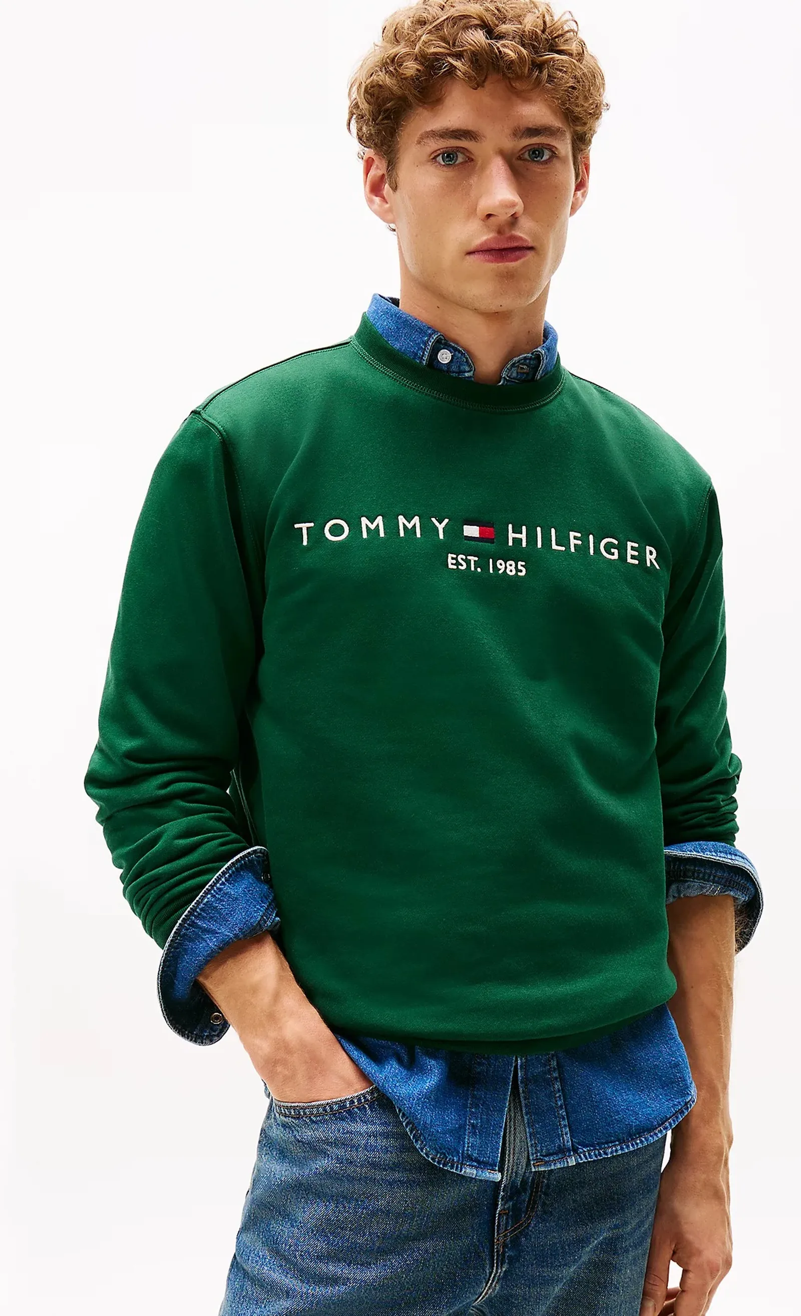 Tommy Hilfiger Felpa Con Logo Verde Mw0Mw11596 155132