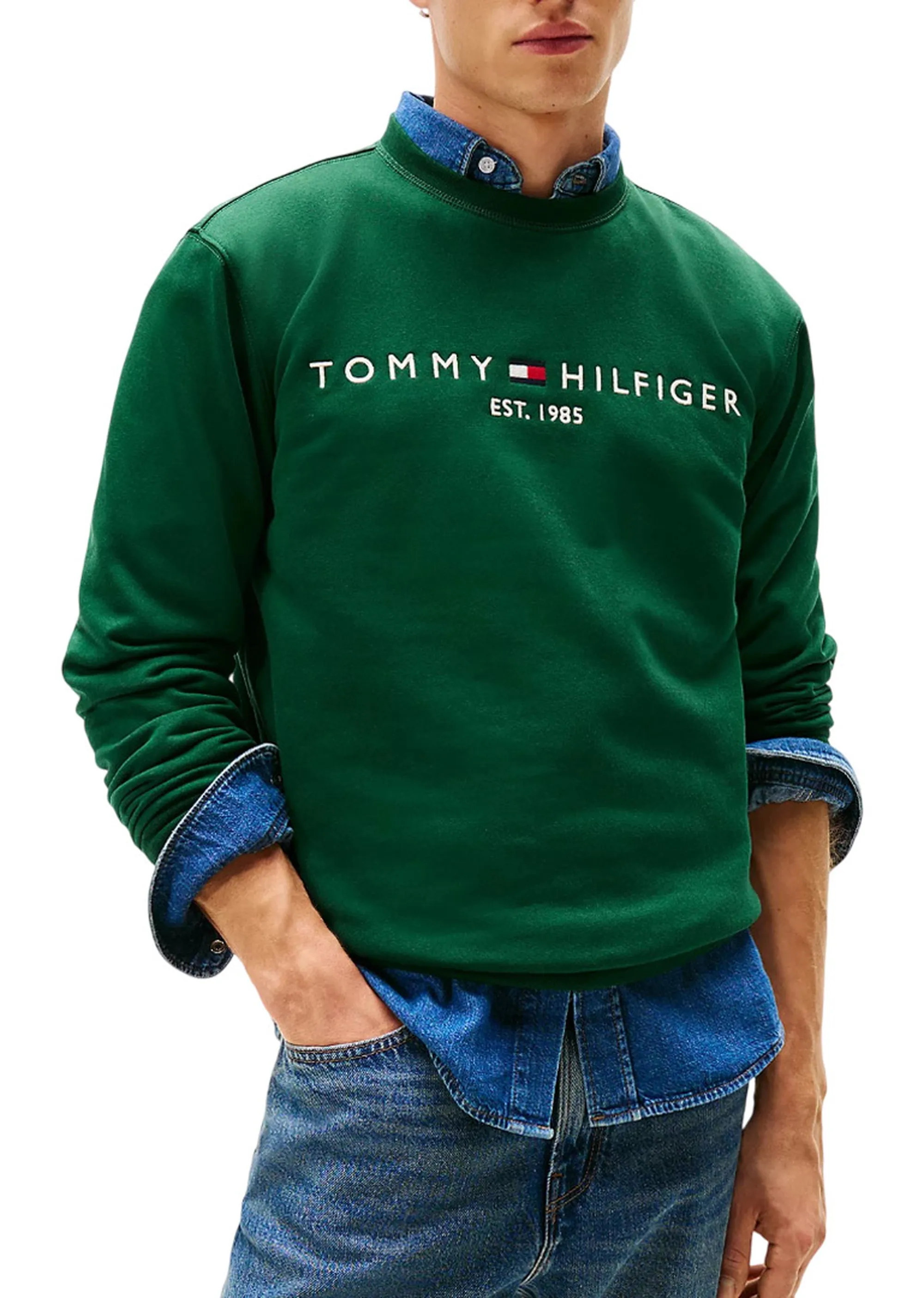 Tommy Hilfiger Felpa Con Logo Verde Mw0Mw11596 157123