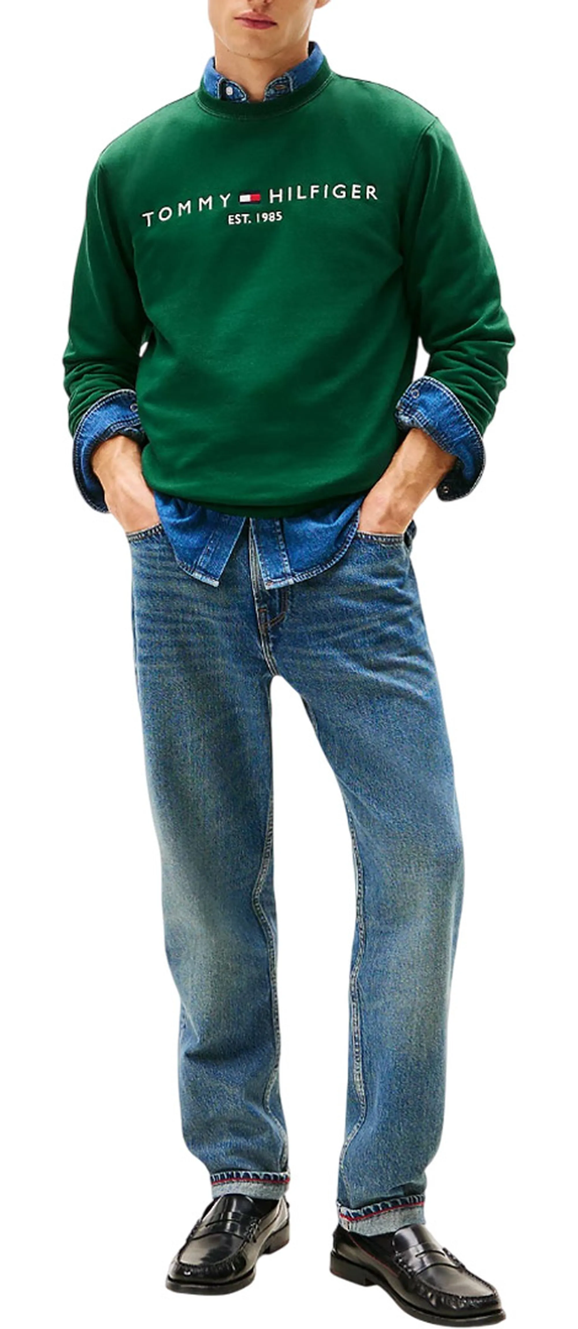 Tommy Hilfiger Felpa Con Logo Verde Mw0Mw11596 157125