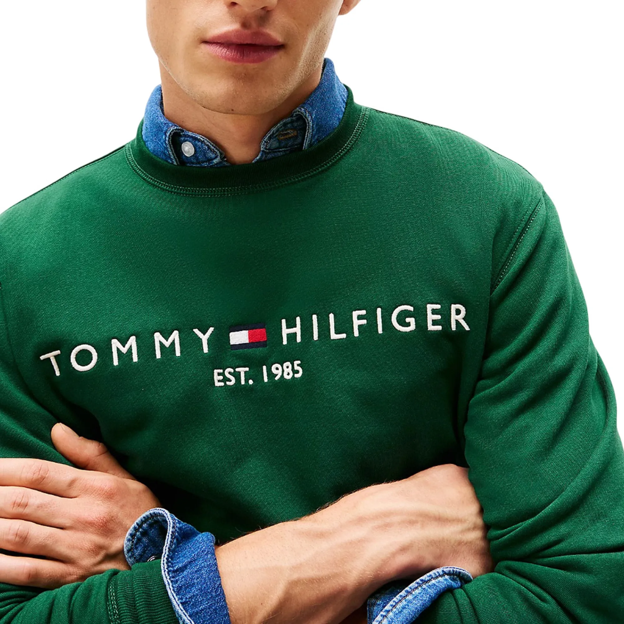 Tommy Hilfiger Felpa Con Logo Verde Mw0Mw11596 157126
