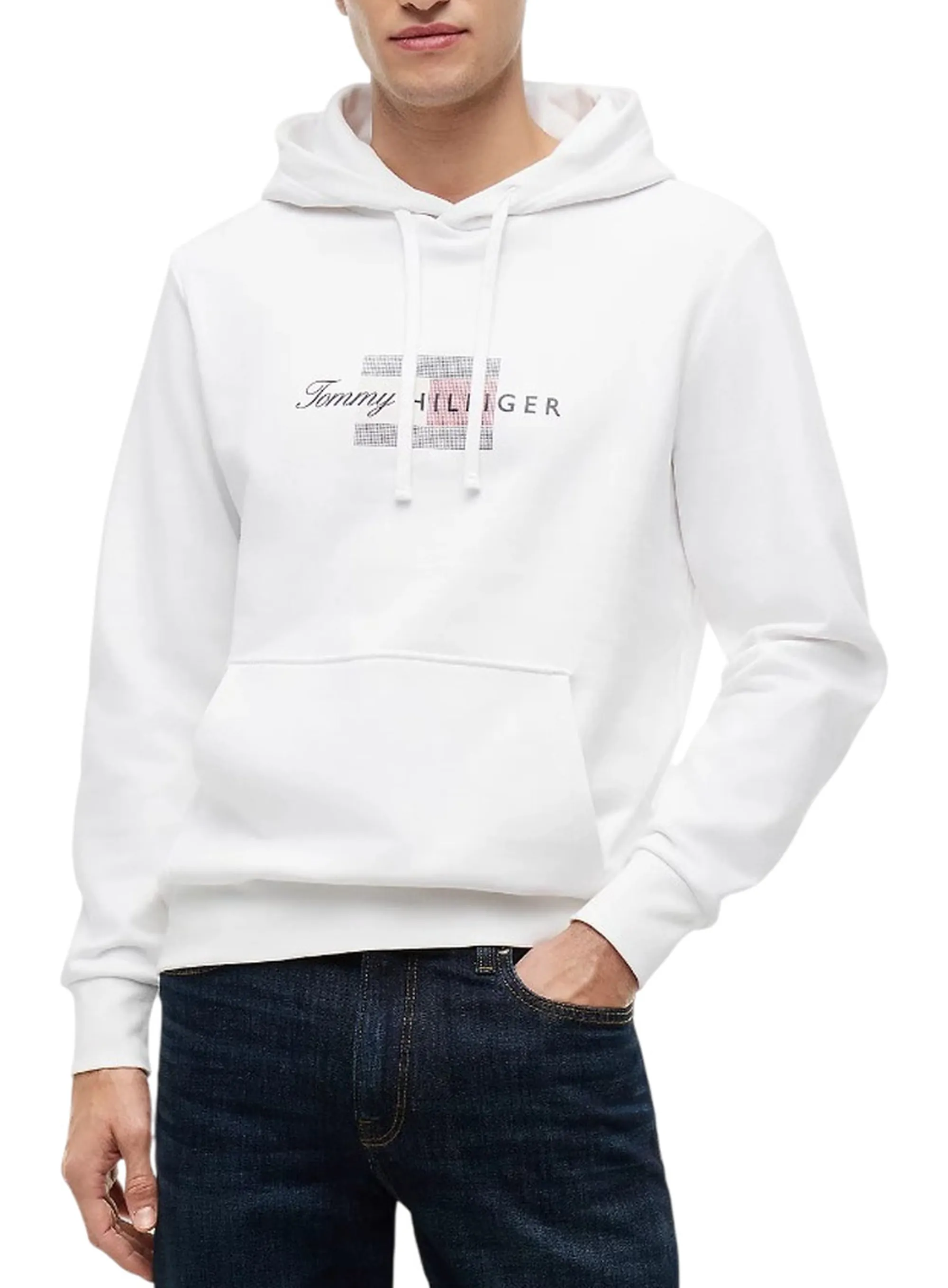 Tommy Hilfiger Felpa  Flag Bianco Mw0Mw43220 184776