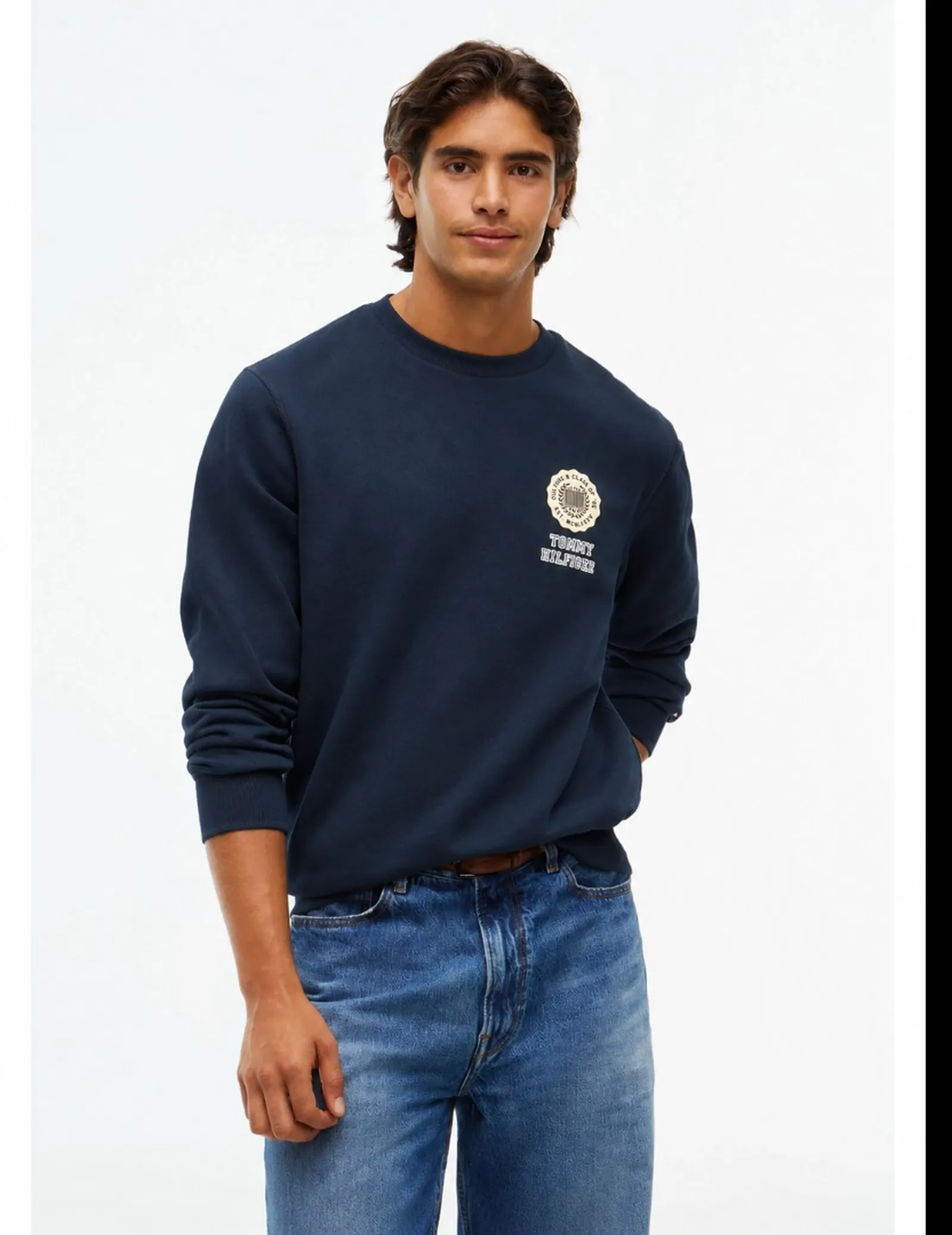Tommy Hilfiger Felpa Girocollo Varsity Roundel Blu Mw0Mw44953 191601