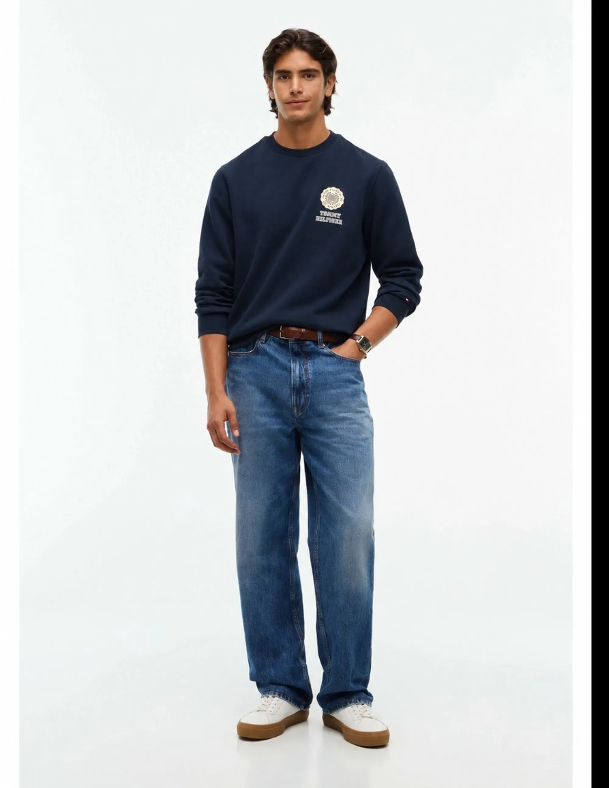 Tommy Hilfiger Felpa Girocollo Varsity Roundel Blu Mw0Mw44953 191603