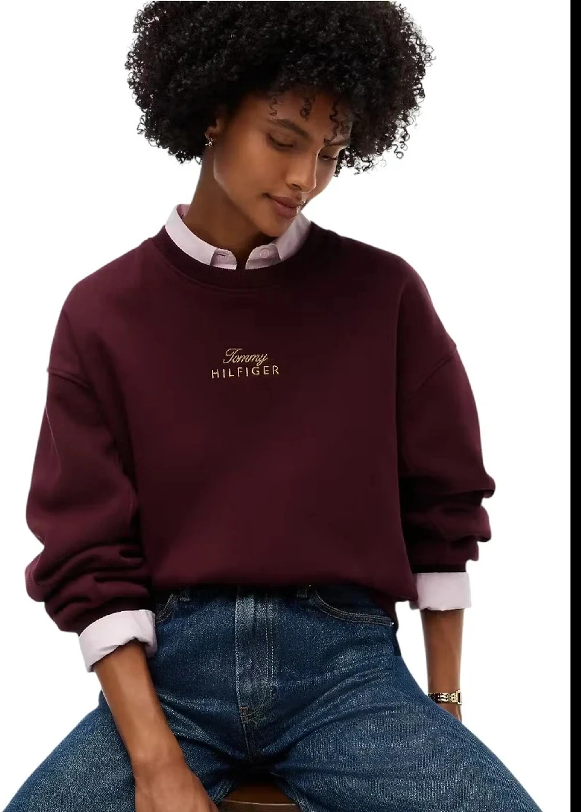 Tommy Hilfiger B'Gold  Sweater' Burgundy Ww0Ww51724 193162