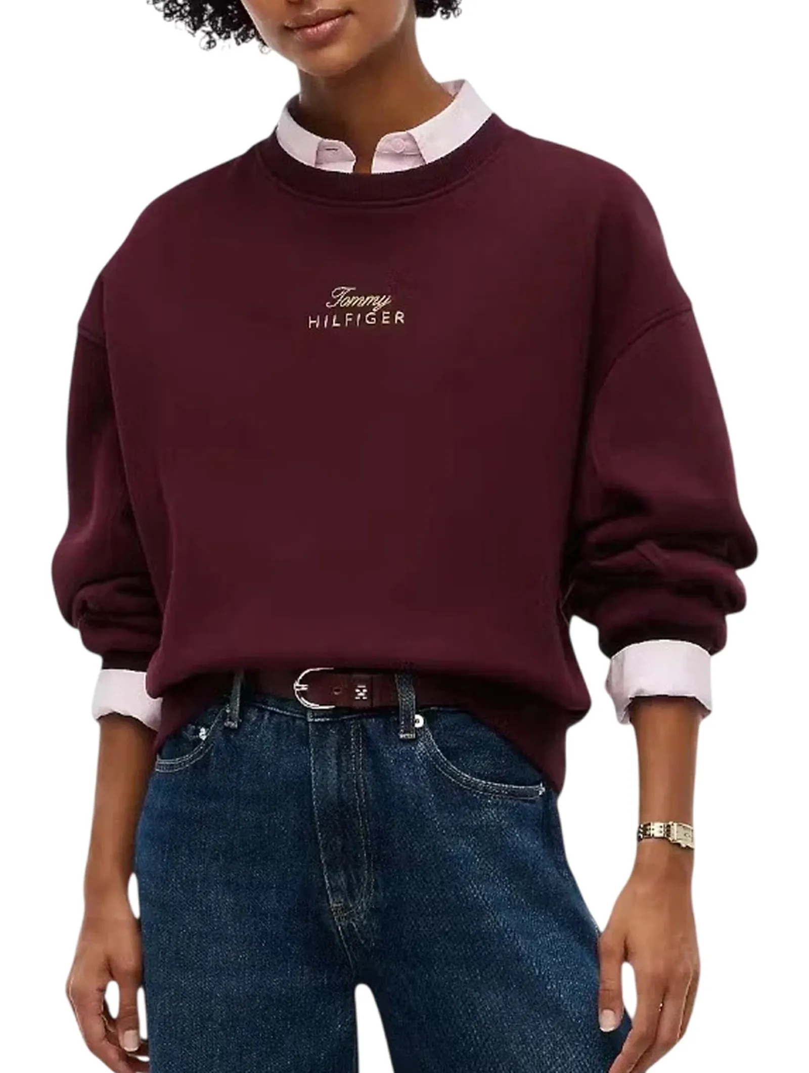 Tommy Hilfiger Felpa Gold Burgundy Ww0Ww51724 195531