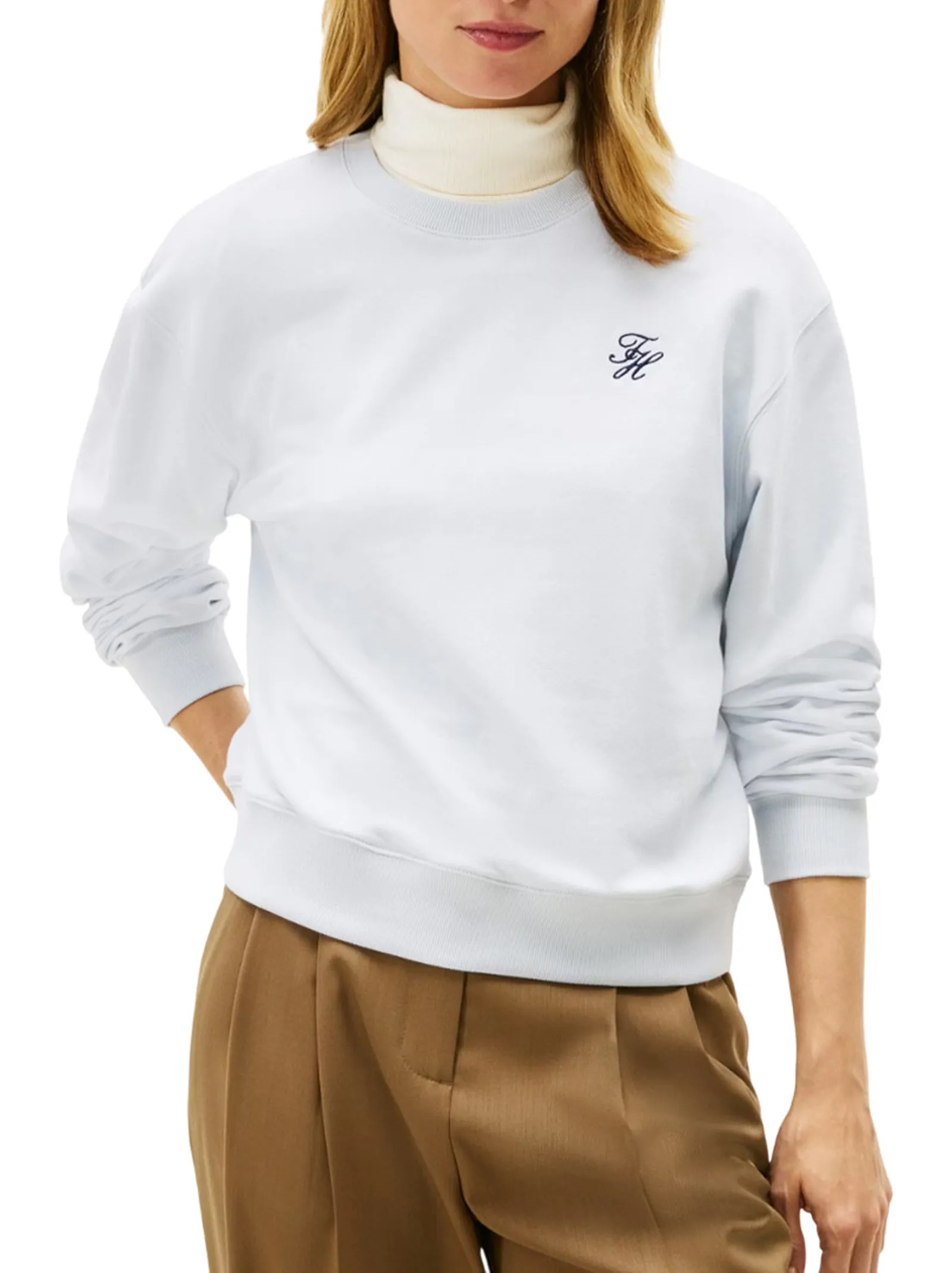 Tommy Hilfiger Felpa In Spugna Celeste Ww0Ww49418 170323