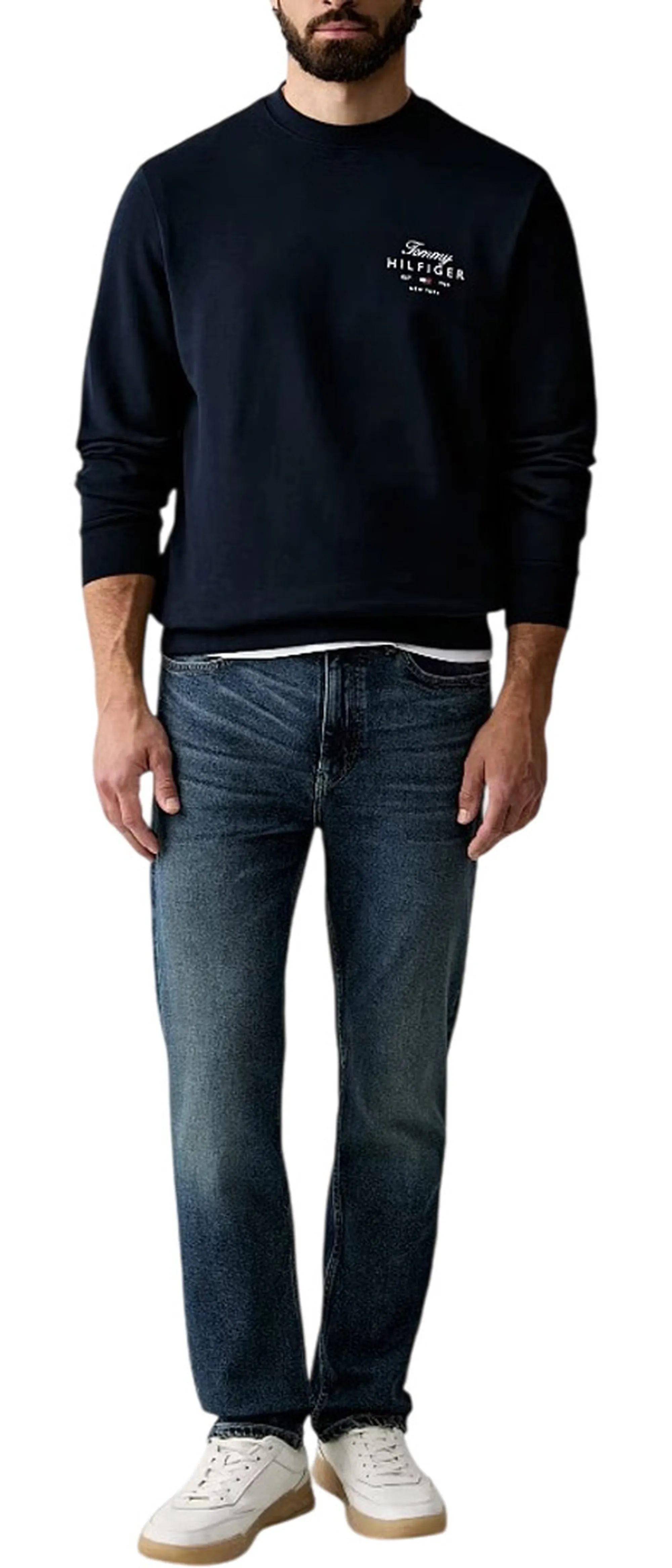 Tommy Hilfiger Felpa  Stack Blu Scuro Mw0Mw43218 184762