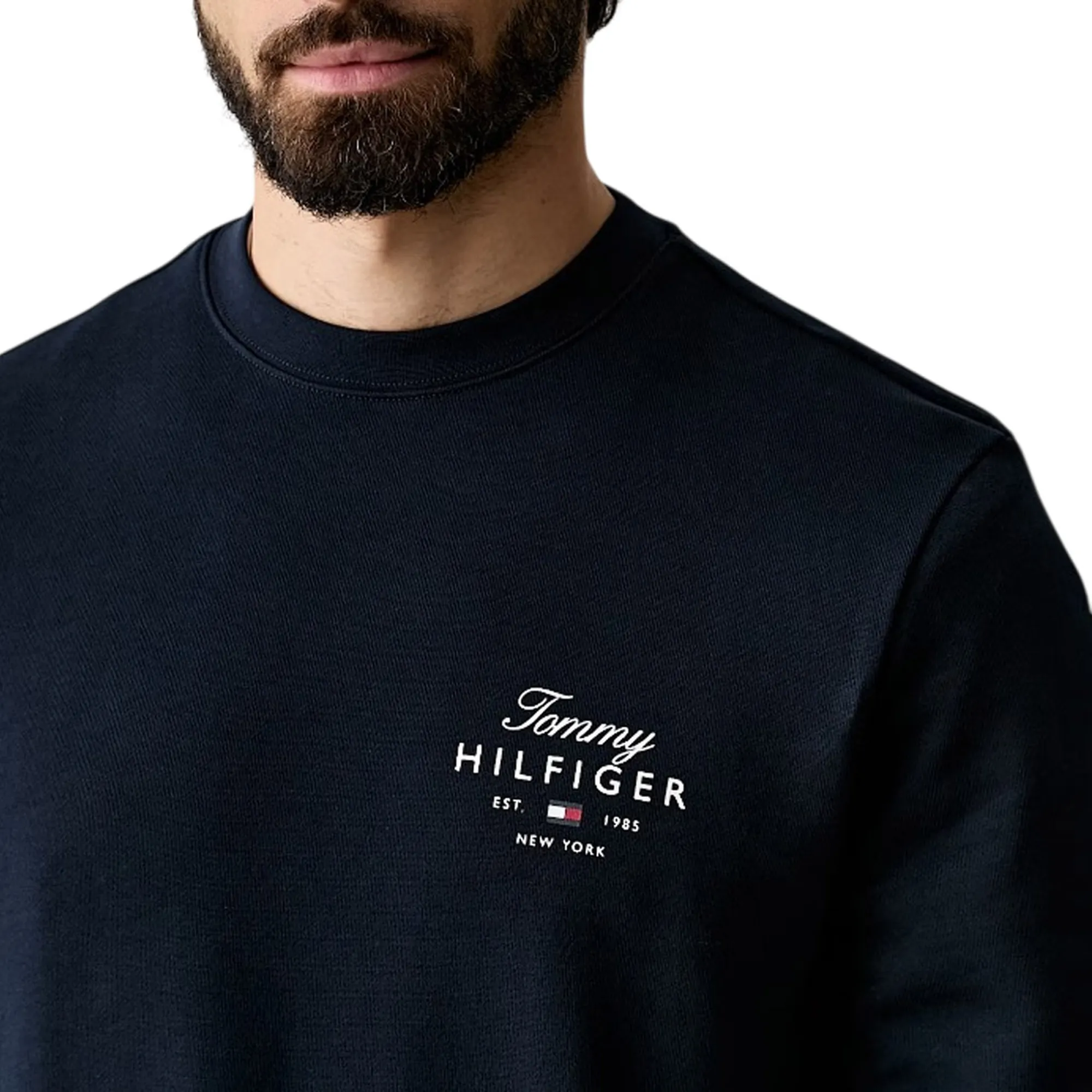 Tommy Hilfiger Felpa  Stack Blu Scuro Mw0Mw43218 184763