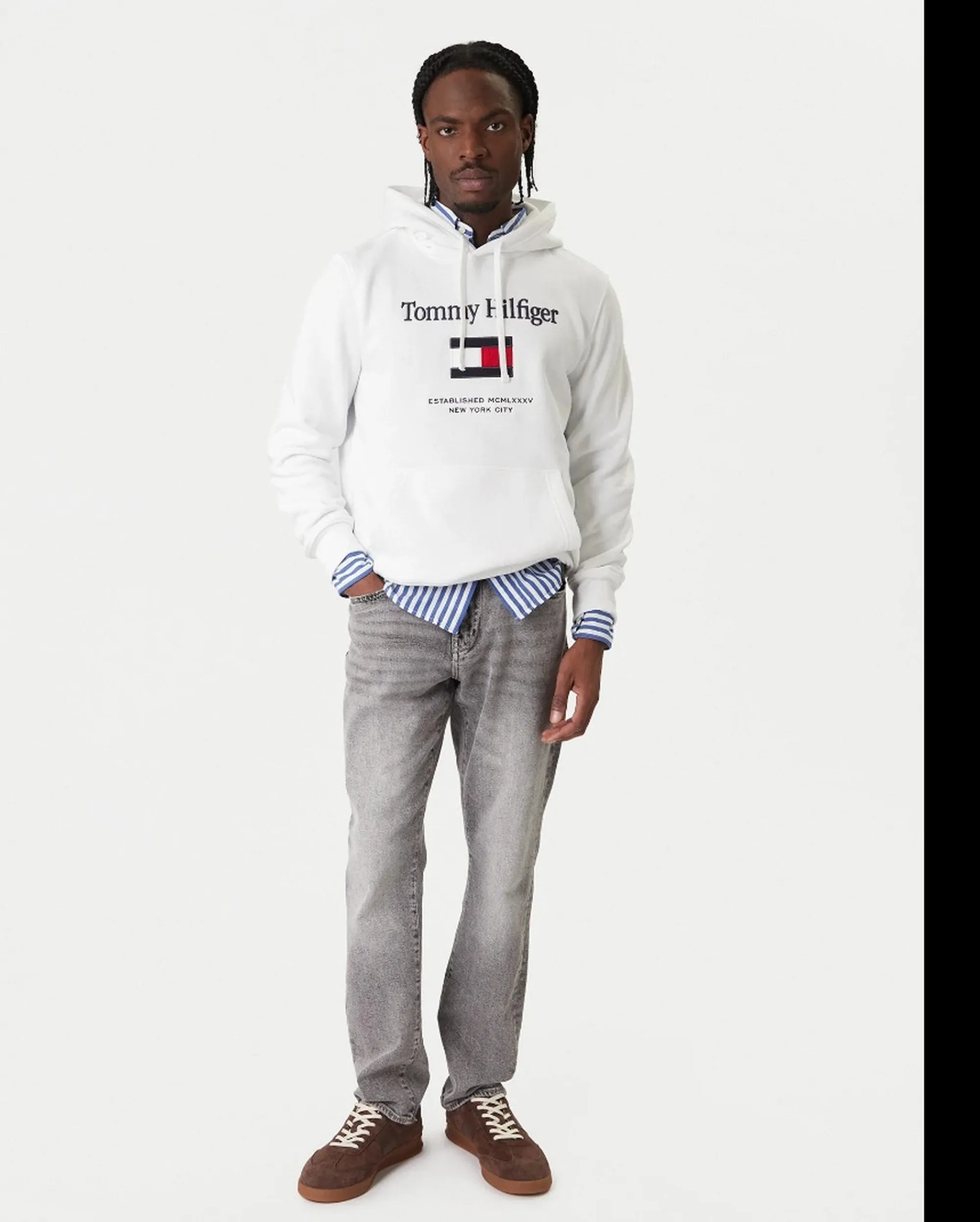 Tommy Hilfiger B'Tommy Embro Flag Hoodie' White Mw0Mw42735 184409