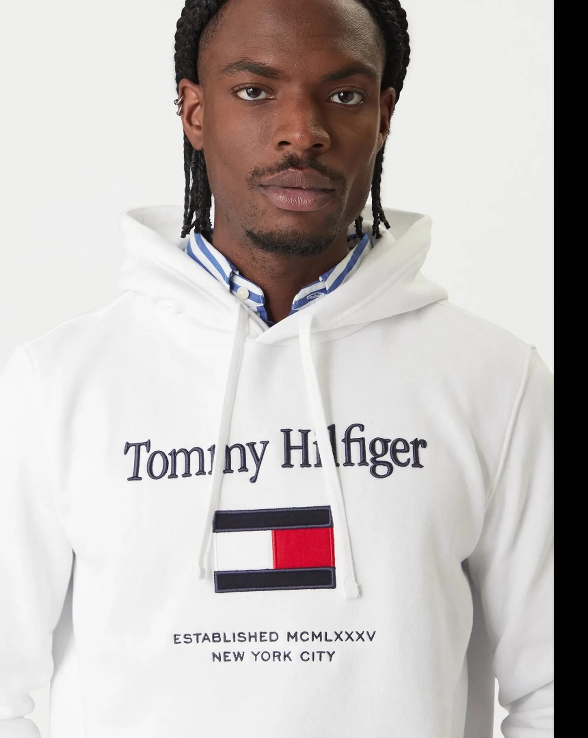 Tommy Hilfiger B'Tommy Embro Flag Hoodie' White Mw0Mw42735 184411