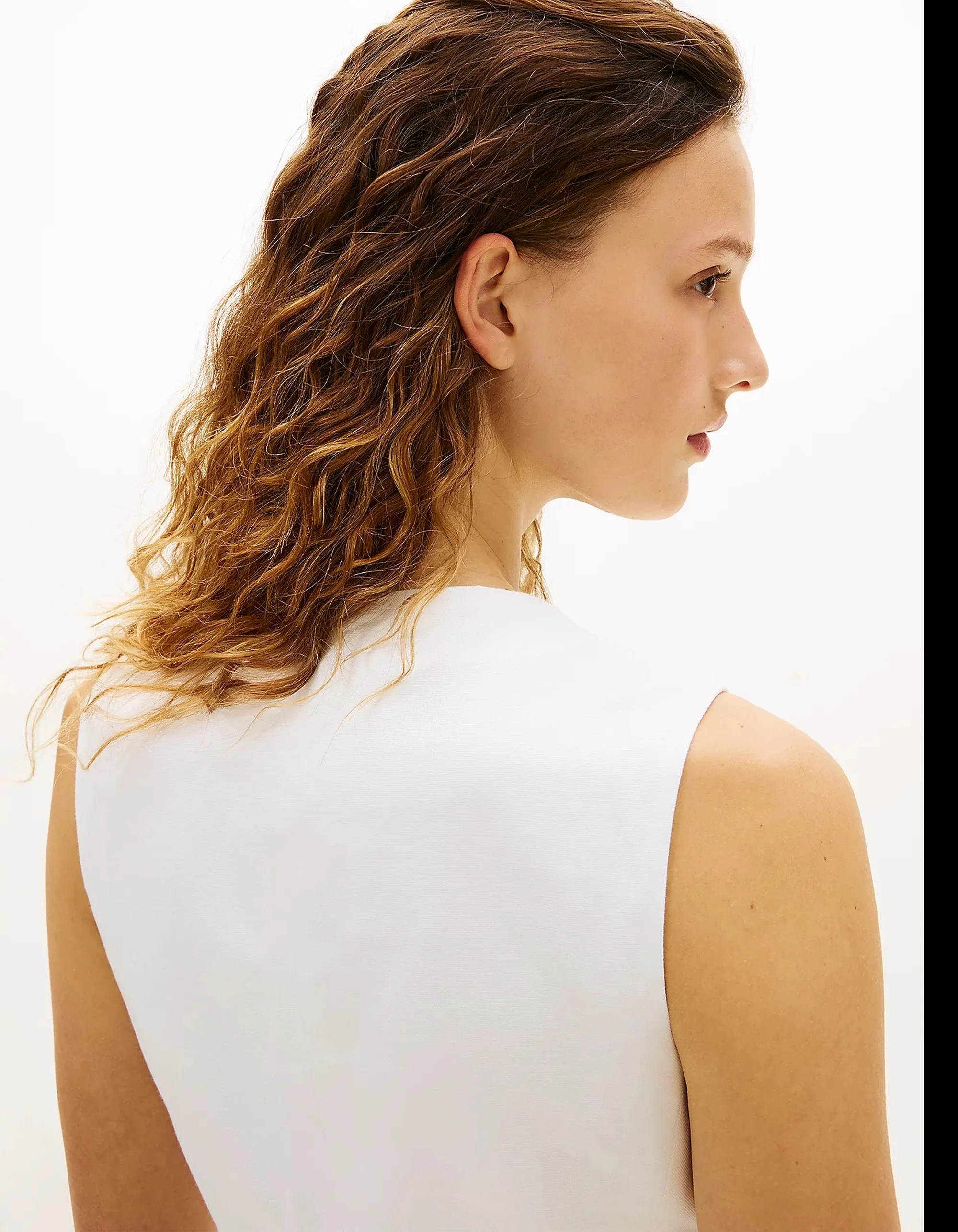 Tommy Hilfiger Gilet In Misto Lino Bianco Ww0Ww49765 171430