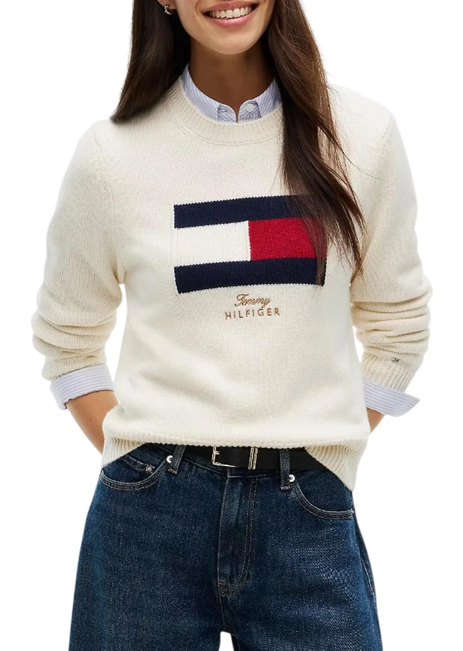 Tommy Hilfiger Maglia Avorio Ww0Ww51450 201638