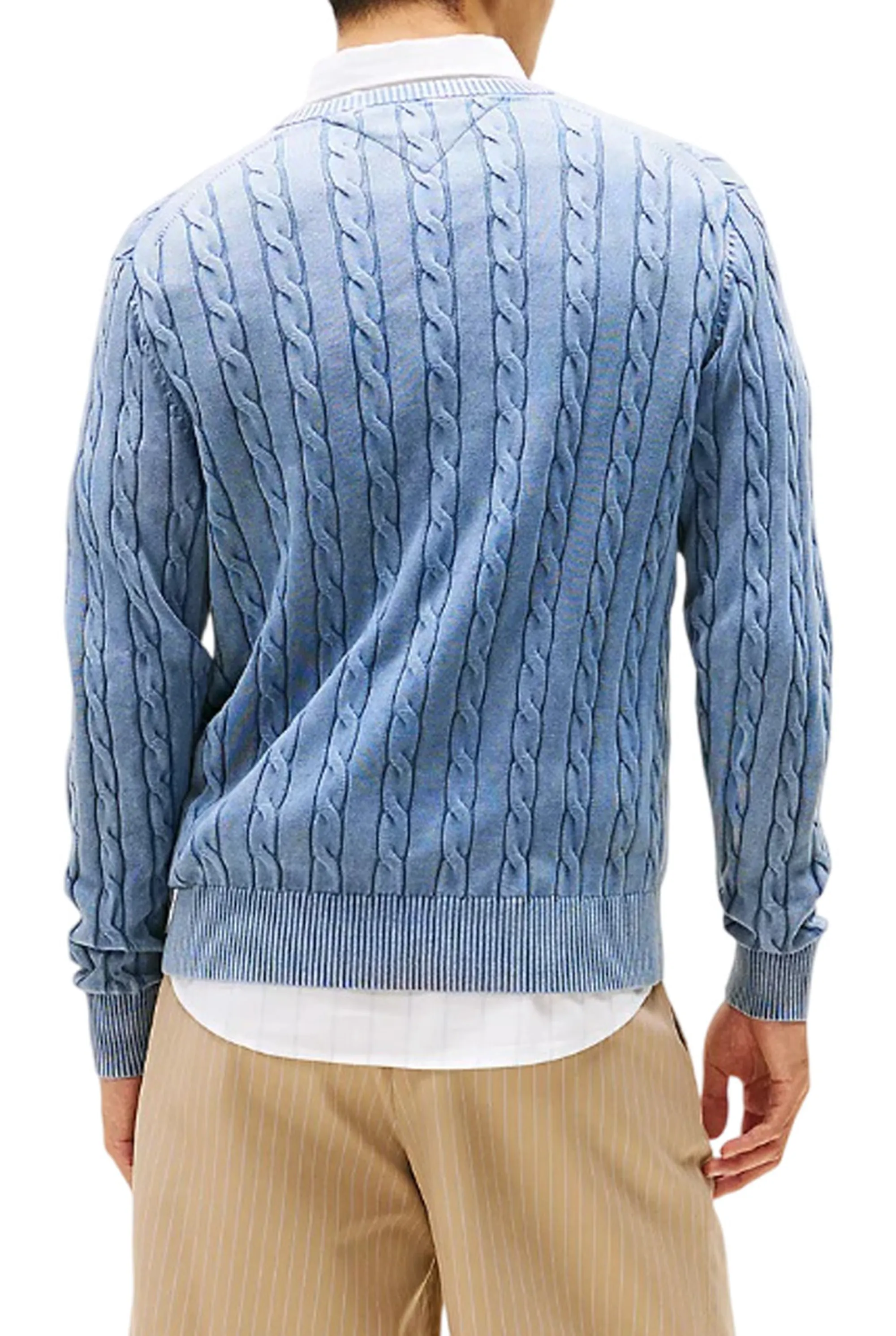 Tommy Hilfiger B'Classic Cable Sweater' Light Blu Mw0Mw39524 155795