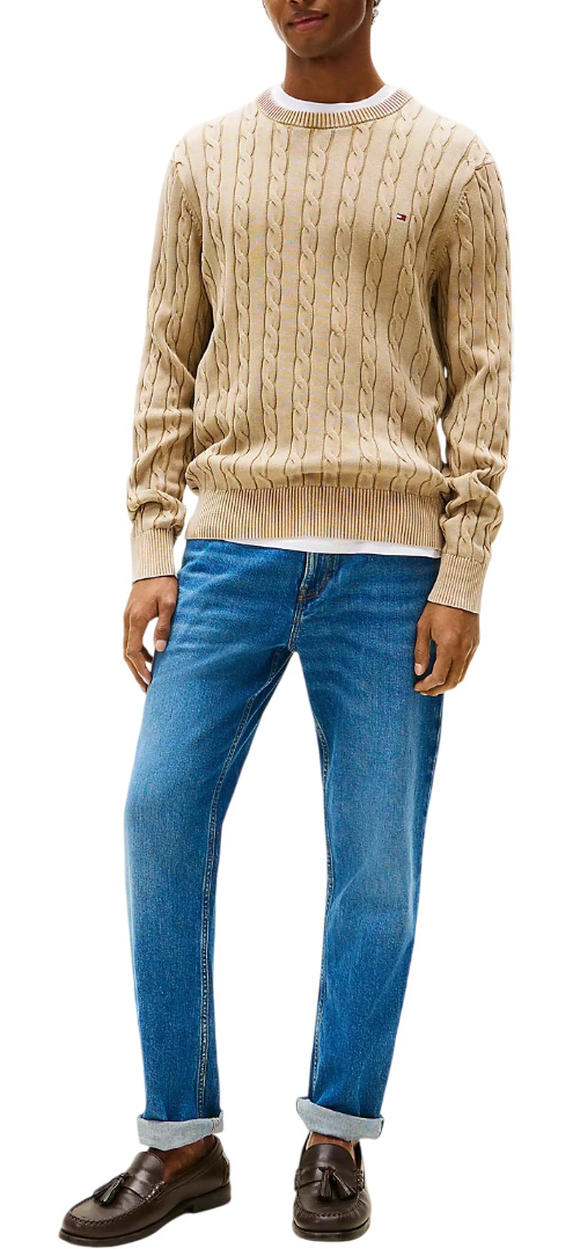 Tommy Hilfiger B'Classic Cable Sweater' Sand Mw0Mw39524 155801