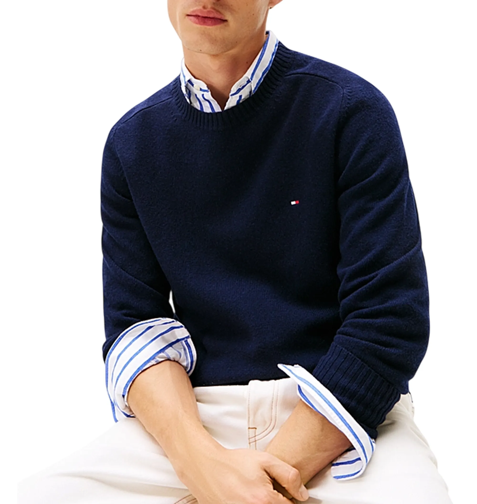 Tommy Hilfiger B'Pure Wool Sweater' Blu Mw0Mw36535 164377