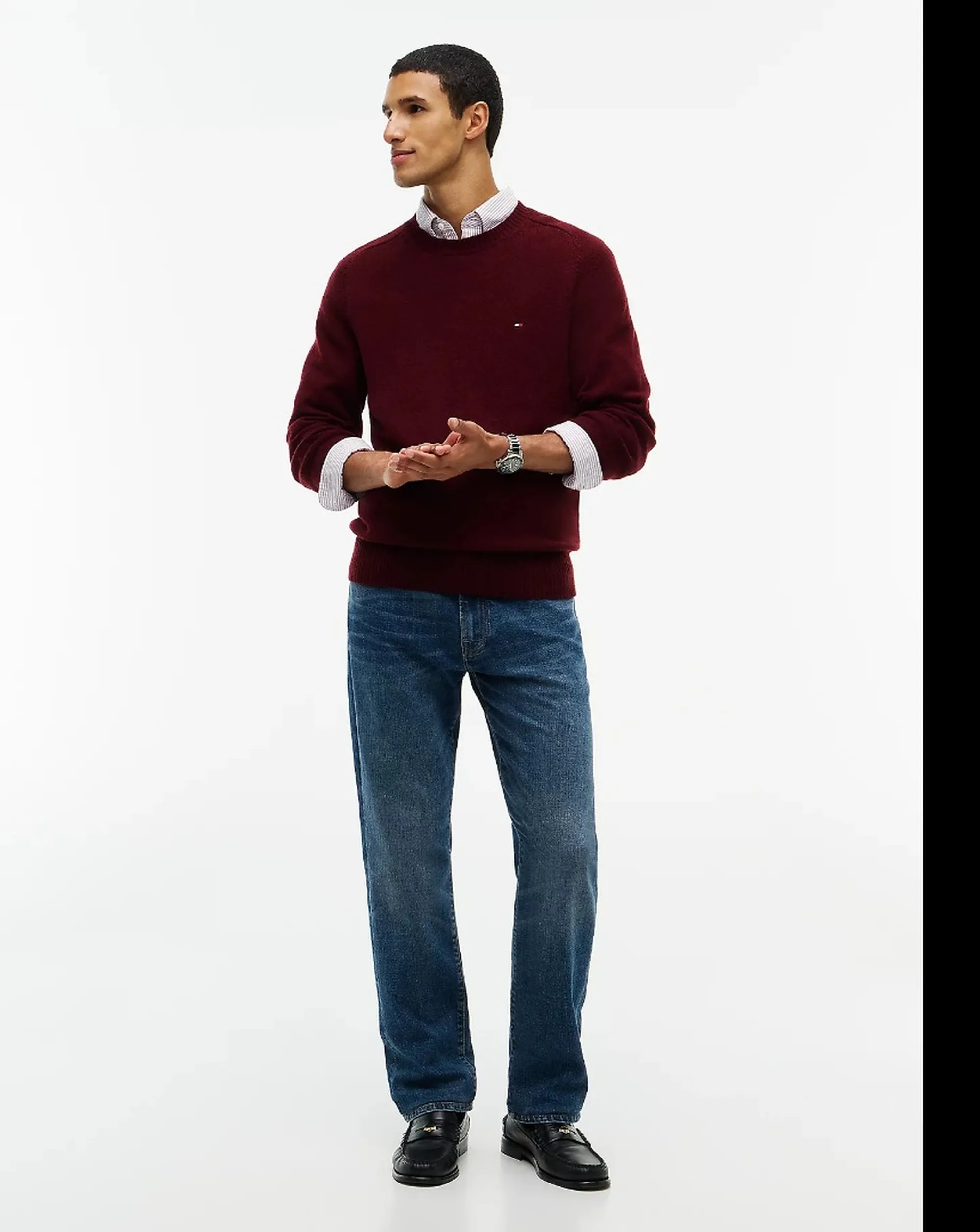 Tommy Hilfiger Maglia In Pura Lana Burgundy Mw0Mw36535 191528