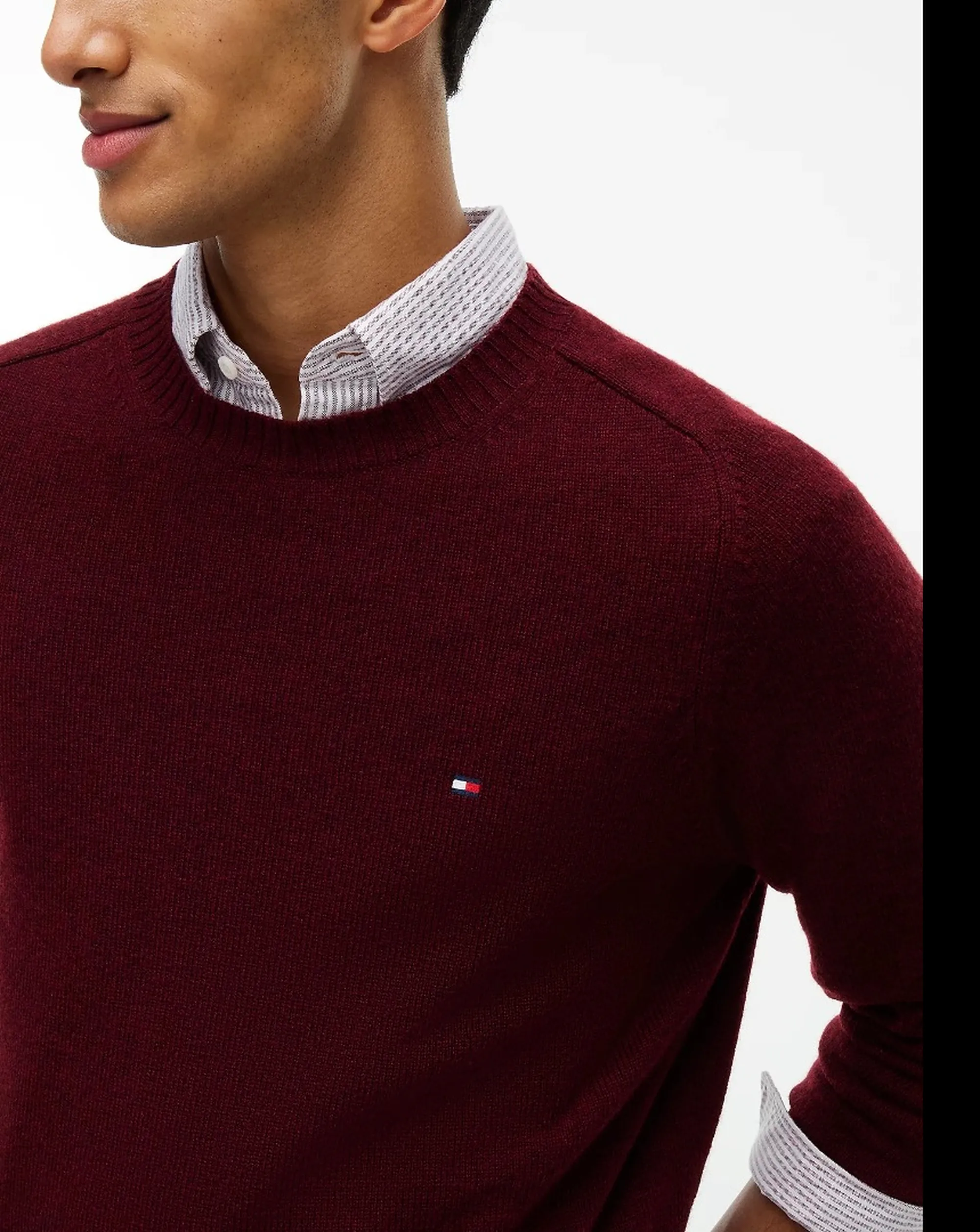 Tommy Hilfiger Maglia In Pura Lana Burgundy Mw0Mw36535 191529