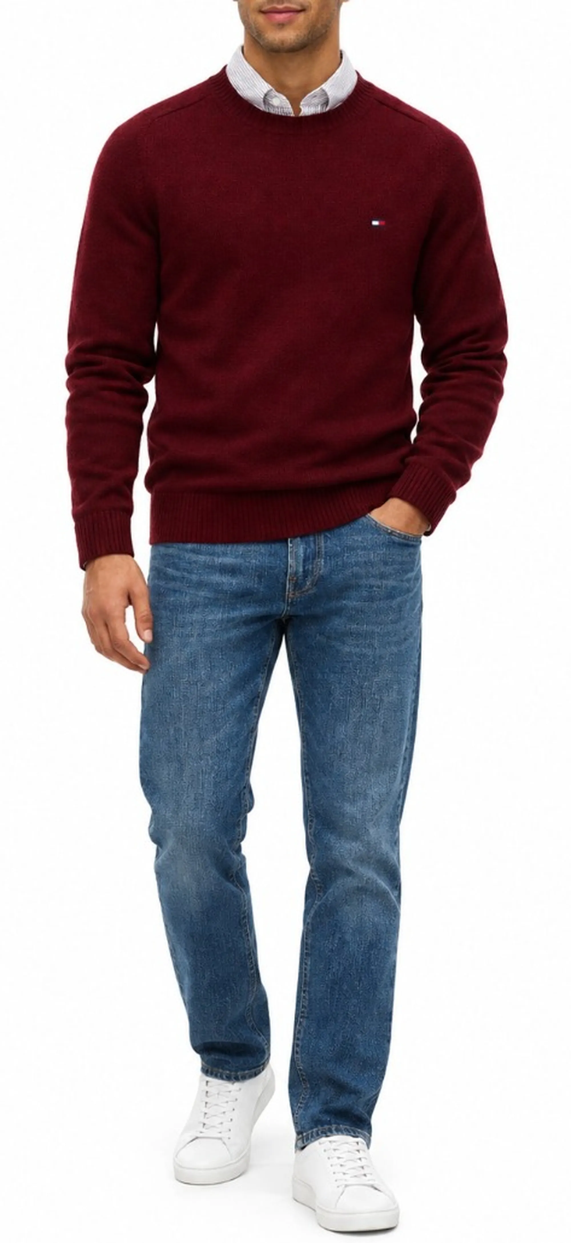 Tommy Hilfiger B'Pure Wool Sweater' Burgundy Mw0Mw36535 198829