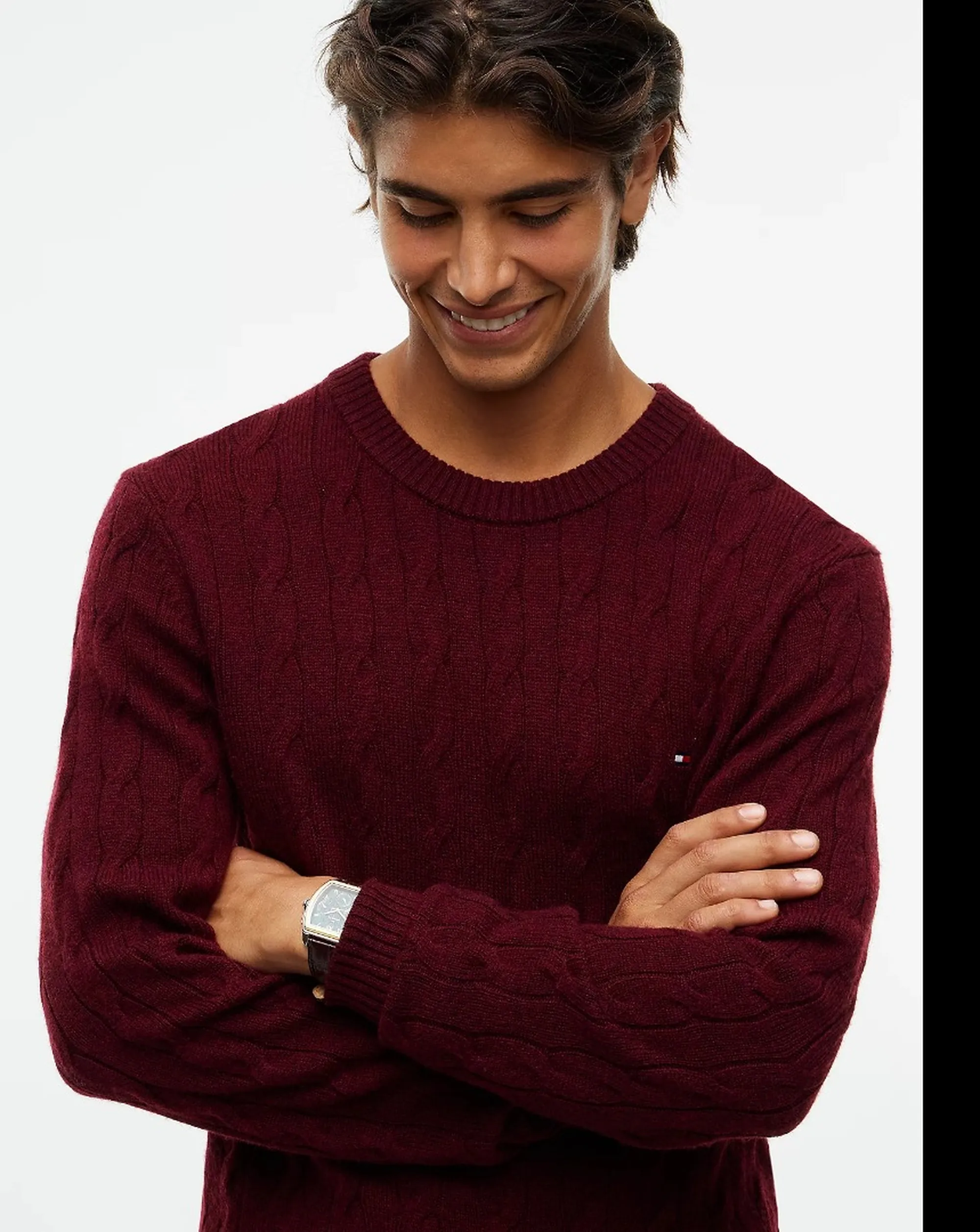 Tommy Hilfiger Maglia In Pura Lana Burgundy Mw0Mw40442 191535