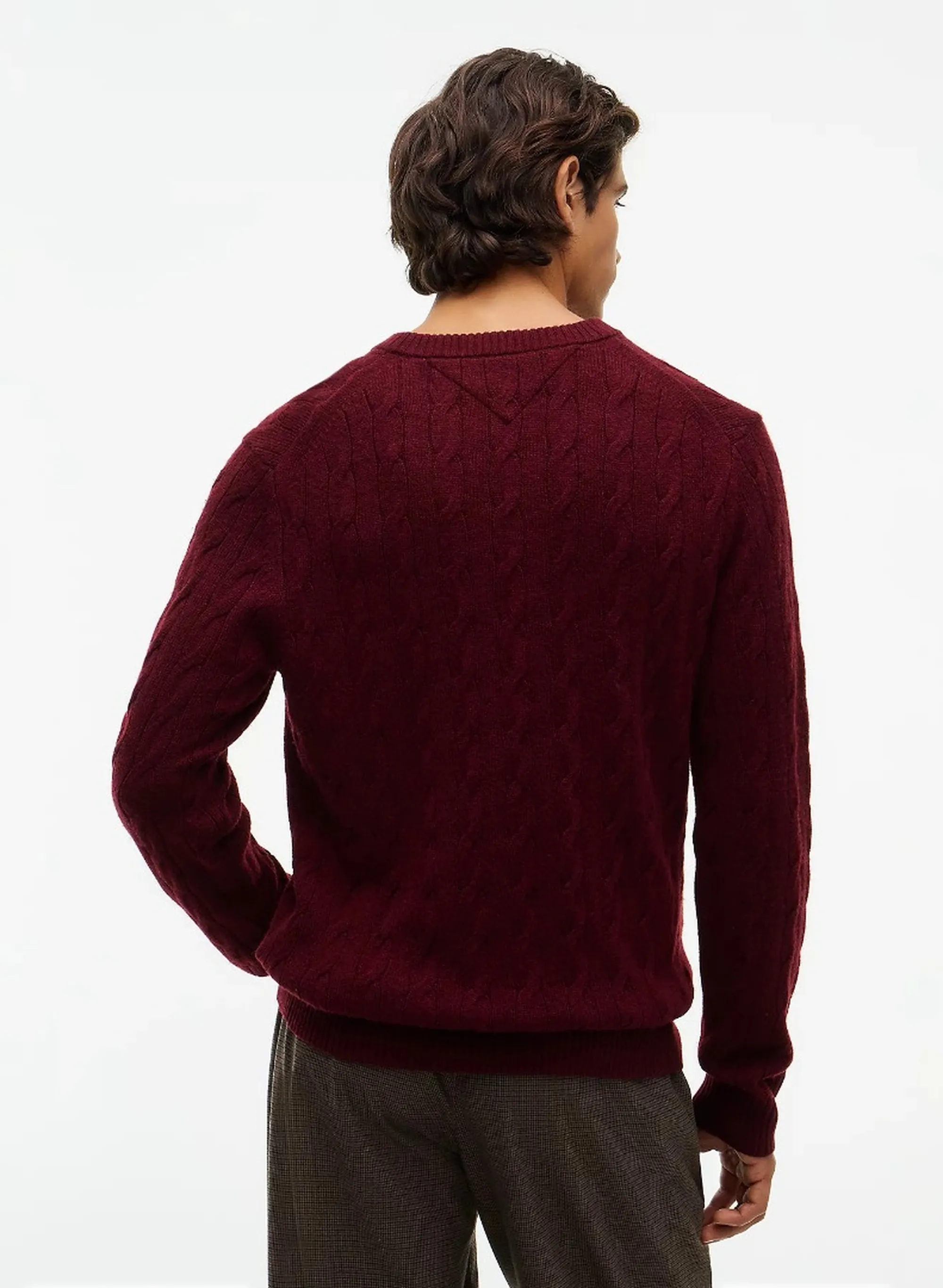 Tommy Hilfiger Maglia In Pura Lana Burgundy Mw0Mw40442 191536