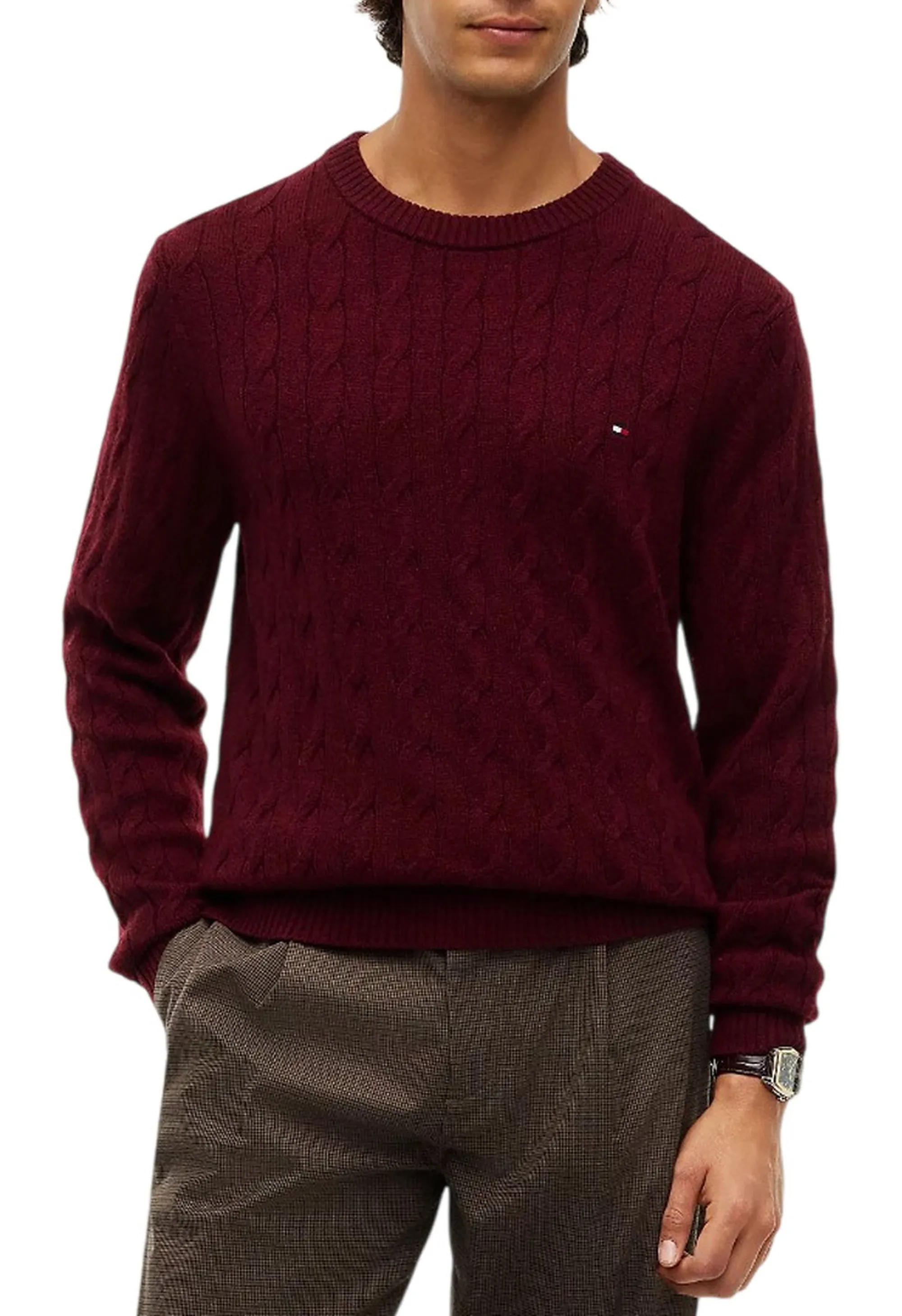 Tommy Hilfiger B'Pure Wool Sweater' Burgundy Mw0Mw40442 191690