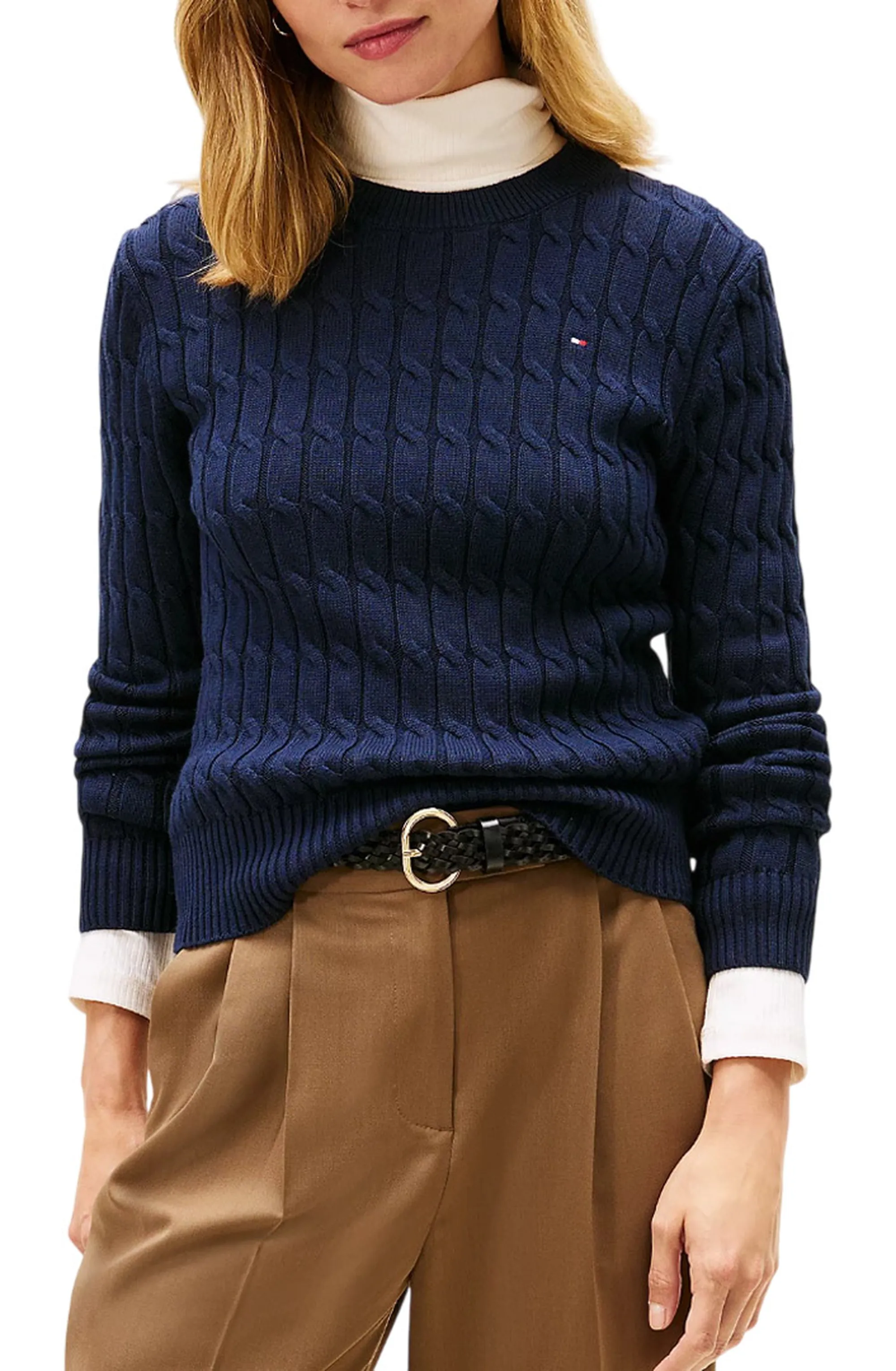 Tommy Hilfiger B'Braided Knit' Blue Ww0Ww47644 170558