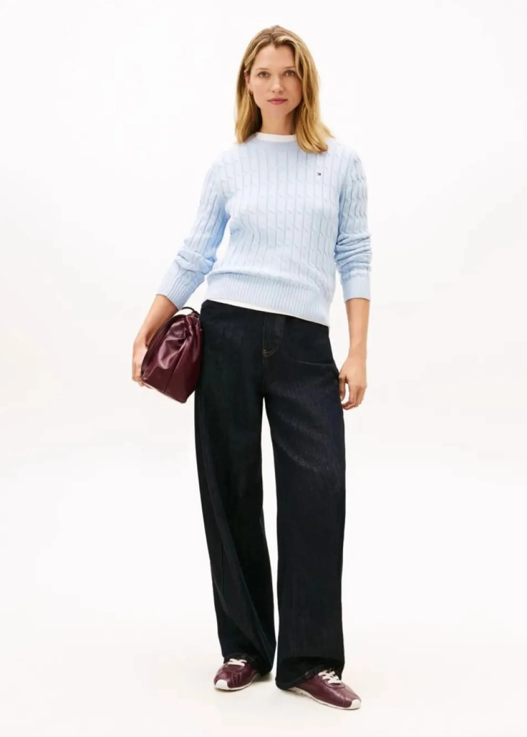 Tommy Hilfiger B'Braided Knit' Light Blue Ww0Ww47644 169699