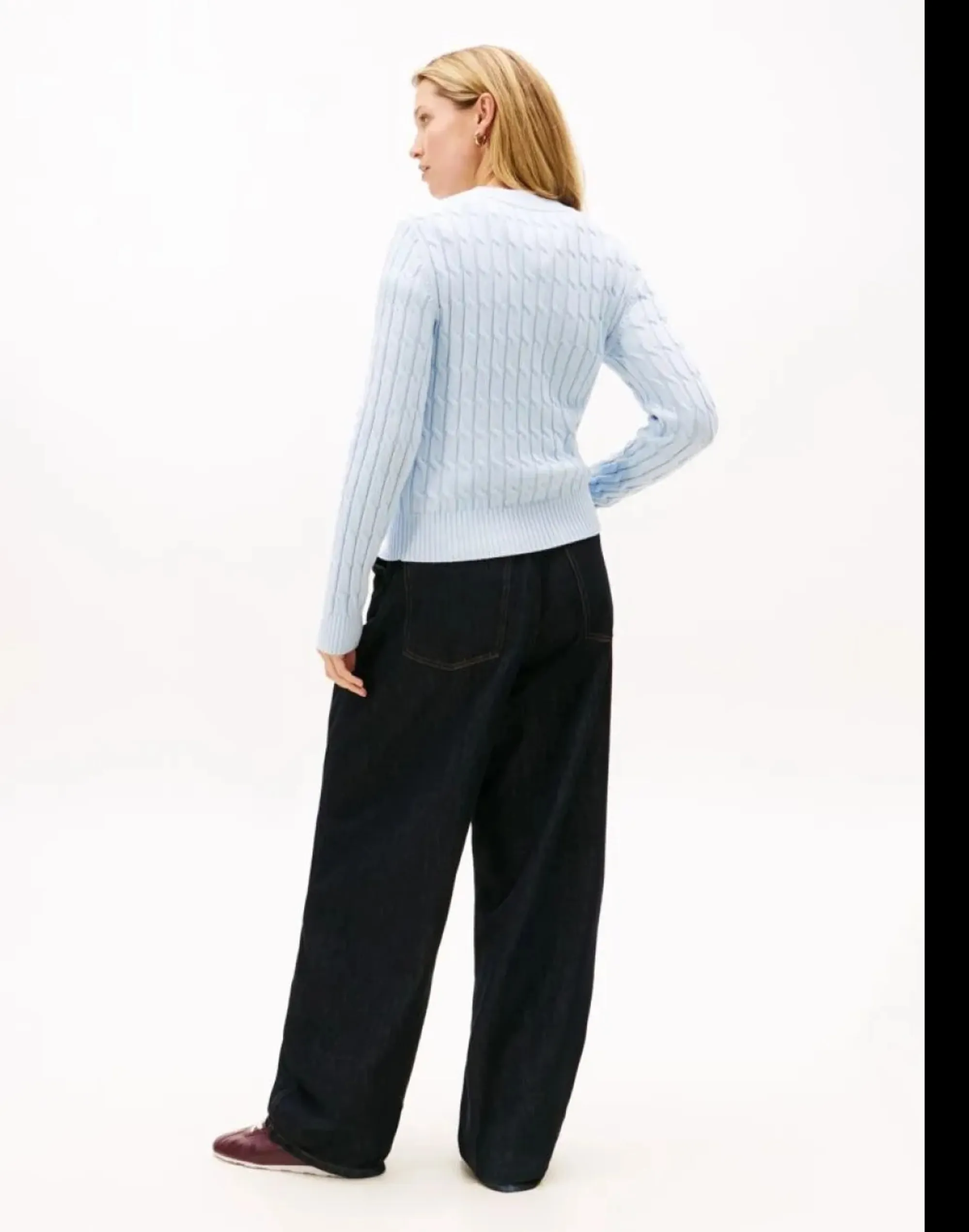 Tommy Hilfiger B'Braided Knit' Light Blue Ww0Ww47644 169700