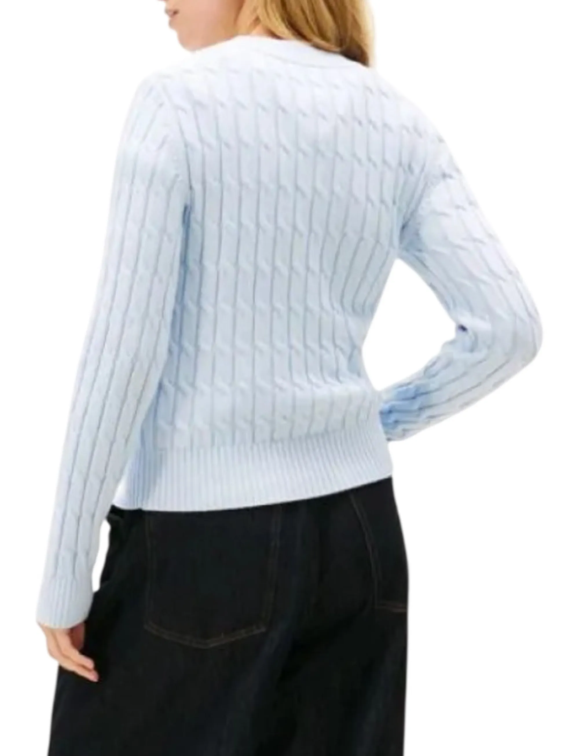 Tommy Hilfiger B'Braided Knit' Light Blue Ww0Ww47644 170542