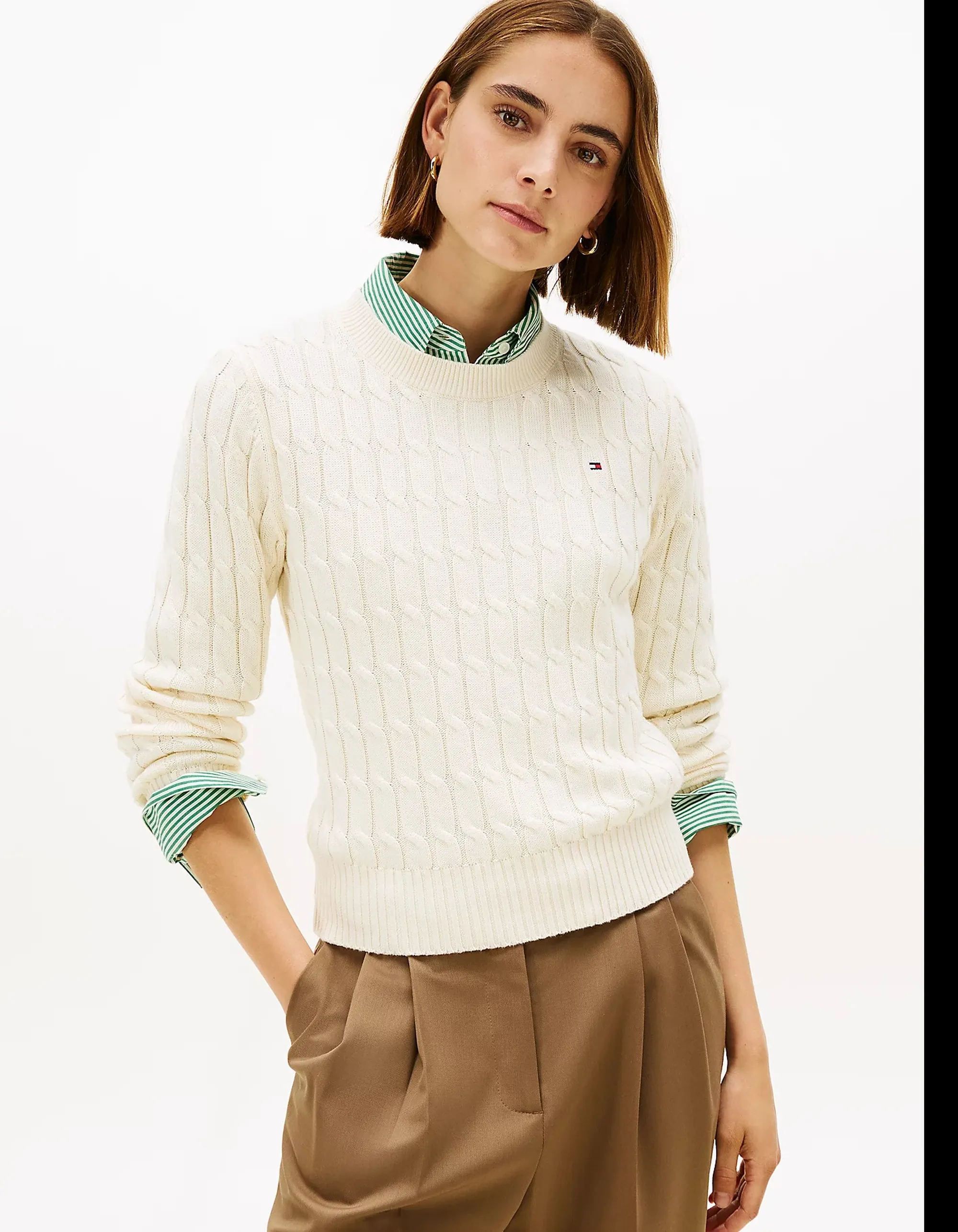 Tommy Hilfiger B'Braided Knit' Cream Ww0Ww47644 169697