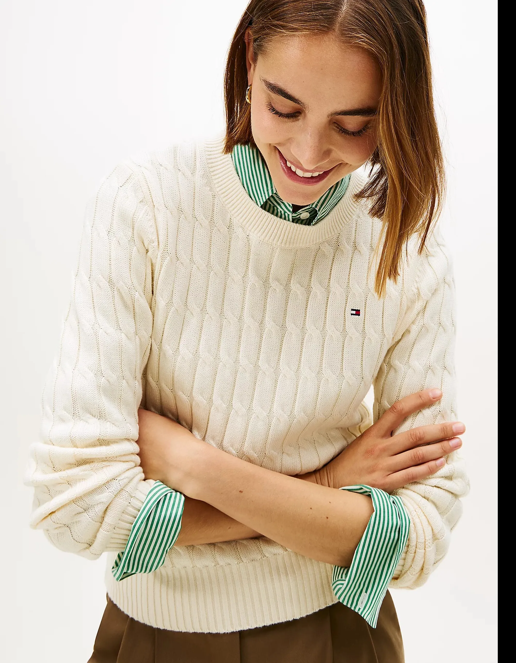 Tommy Hilfiger B'Braided Knit' Cream Ww0Ww47644 169698